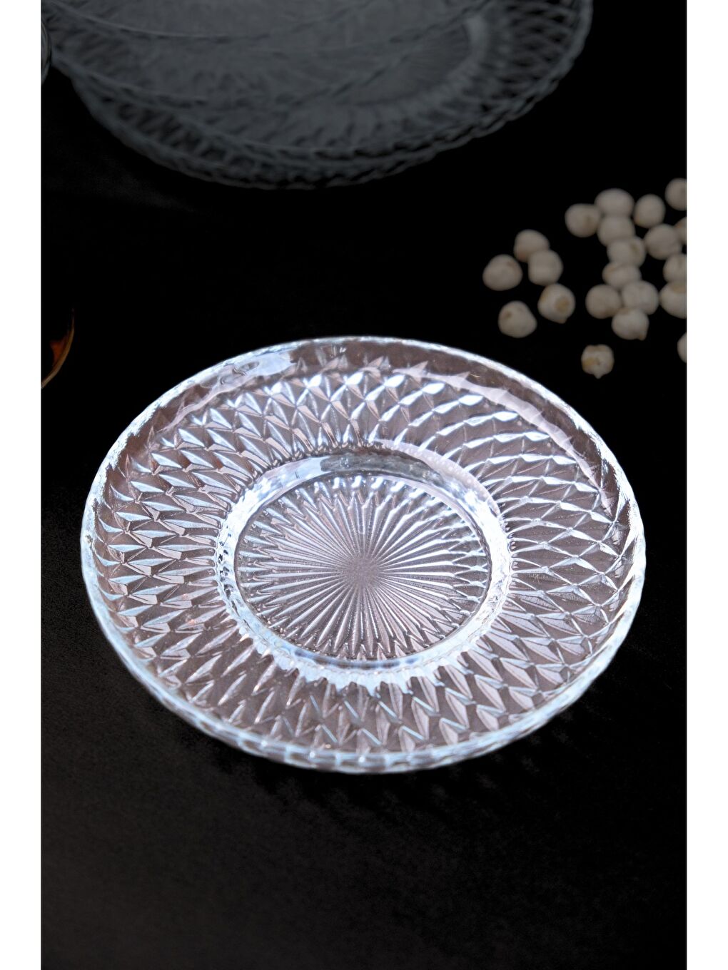 Renksiz Aden Sensu Cam Çay Tabağı 12cm Sade 6 lı 2494-2