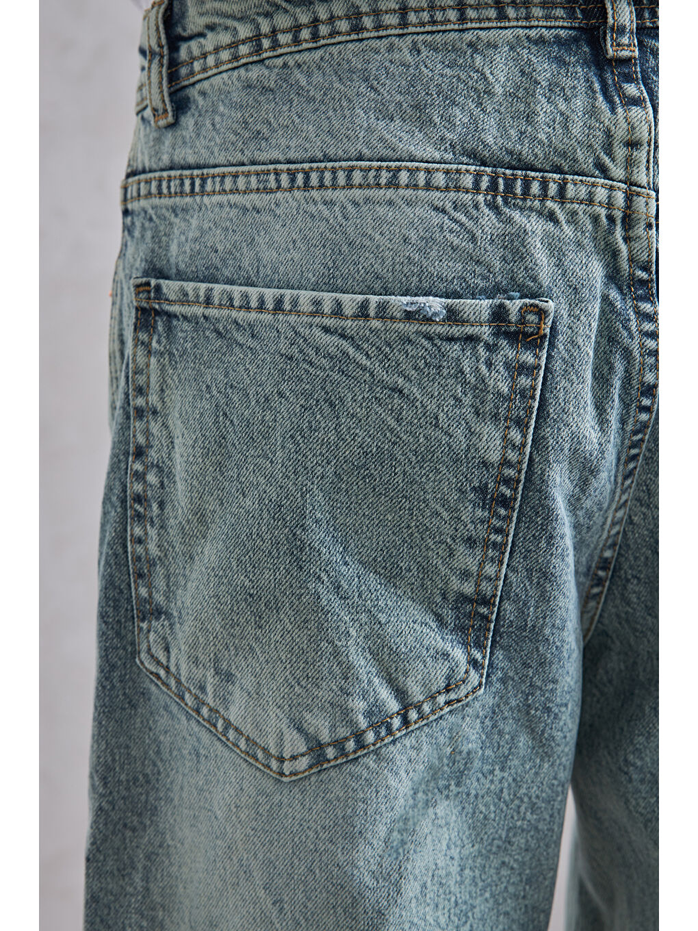Yeşil Erkek Ekstra Baggy Jean Pantolon-5