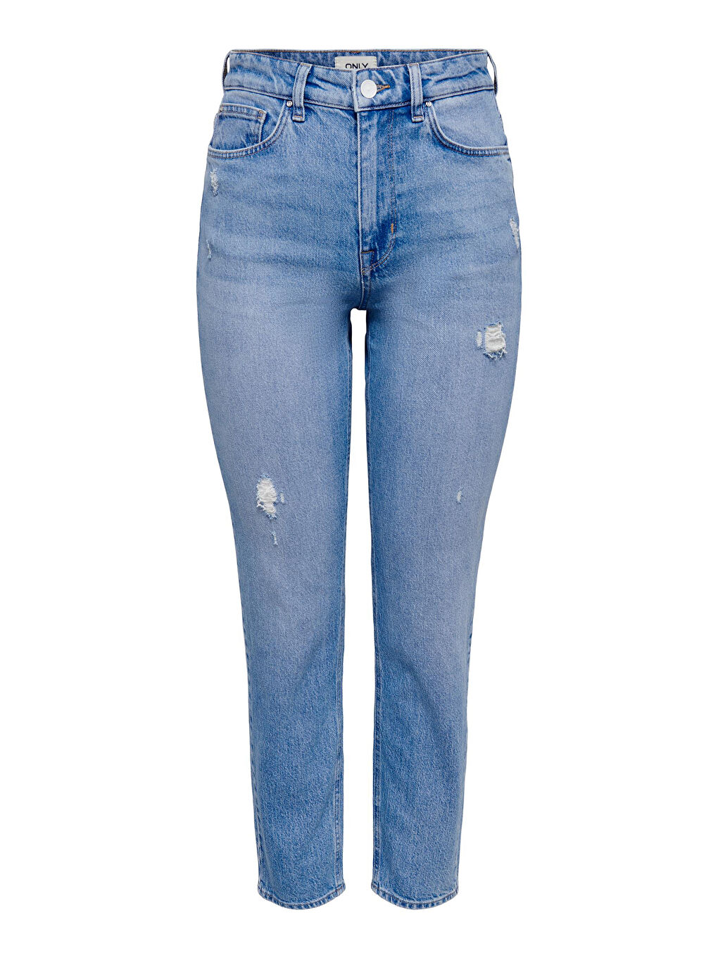 Only Mavi Onlemily Pamuklu Yüksek Bel Straight Fit Düz Paça Kadın Jeans 15249500