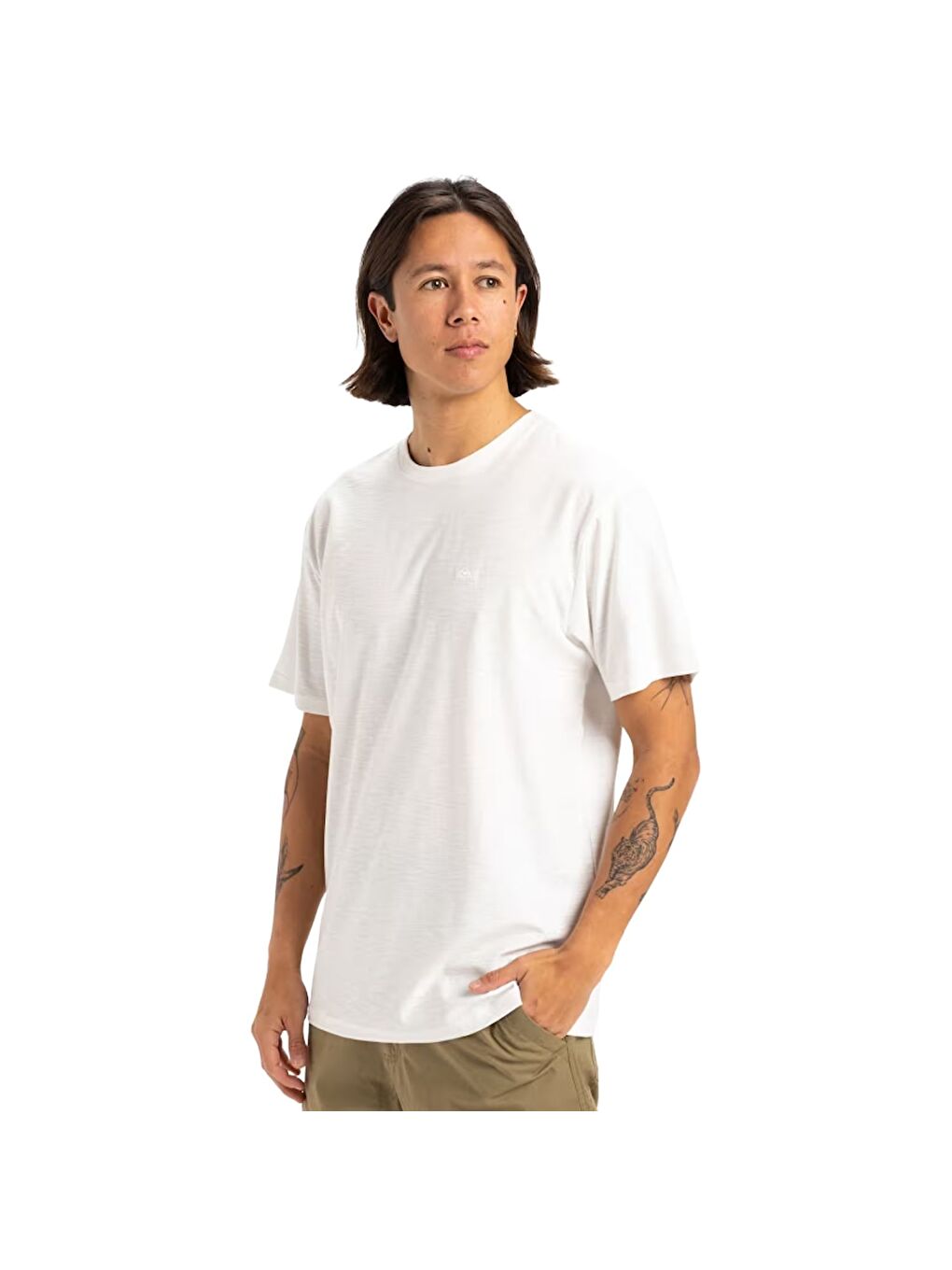 Slub Roundneck Erkek Beyaz Tişört