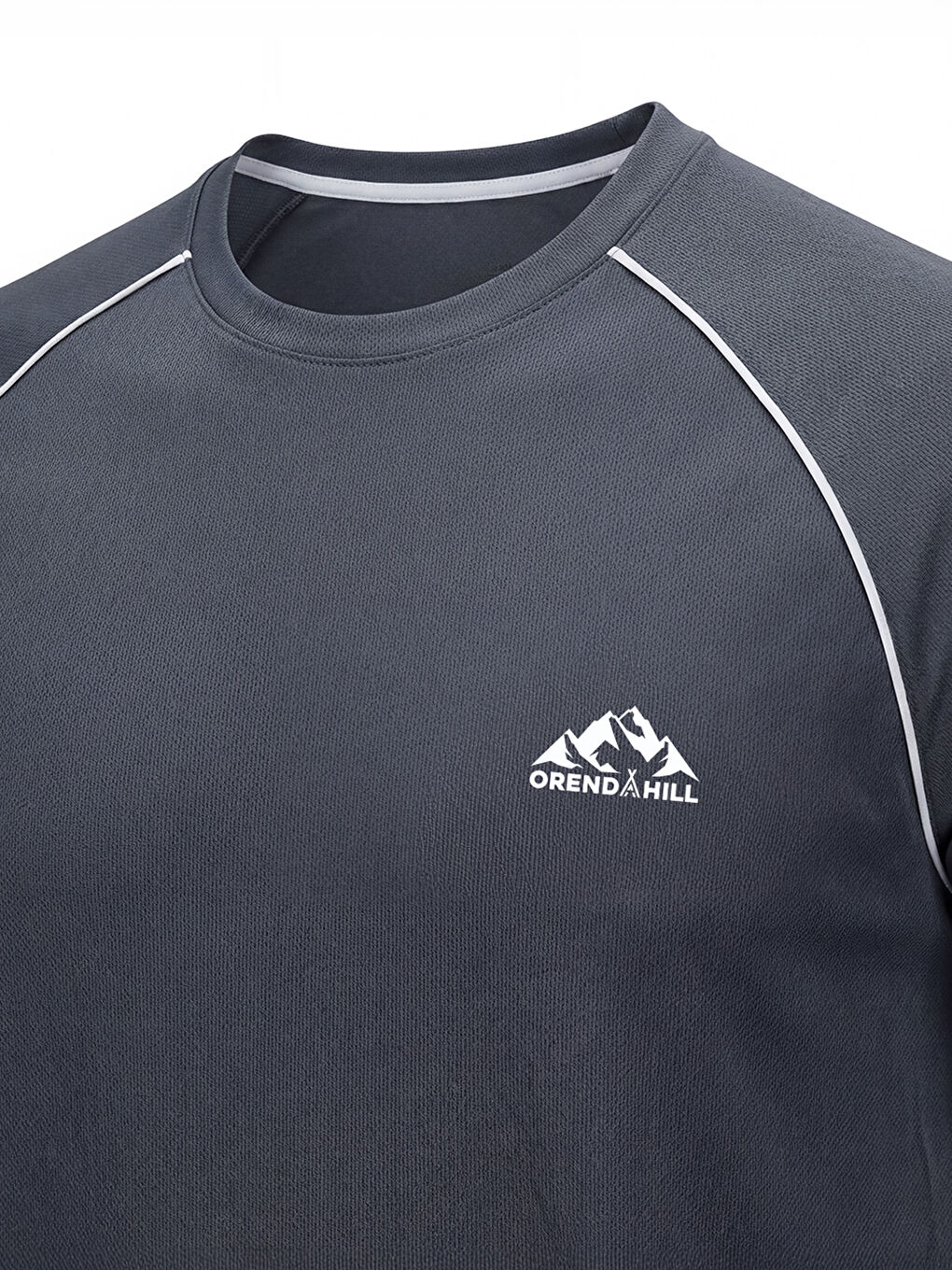 Antrasit ORENDAHILL Erkek Spor Tişört Hızlı Kuruyan Esnek Regular Fit Reglan Biyeli Activewear-3