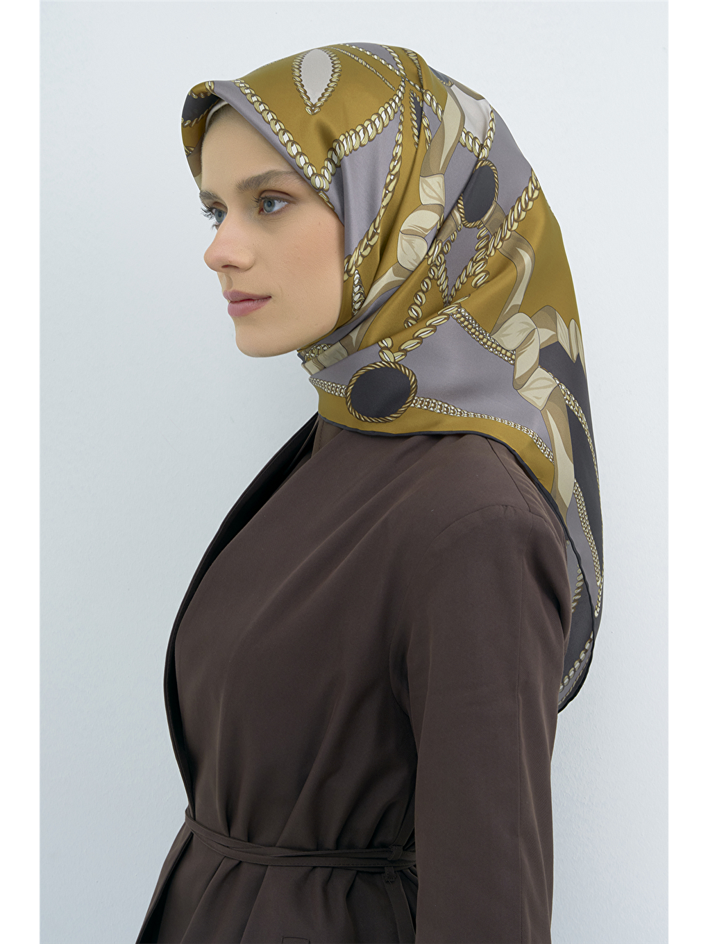 Sarı Saf İpek Twill Eşarp 9531D 33-2
