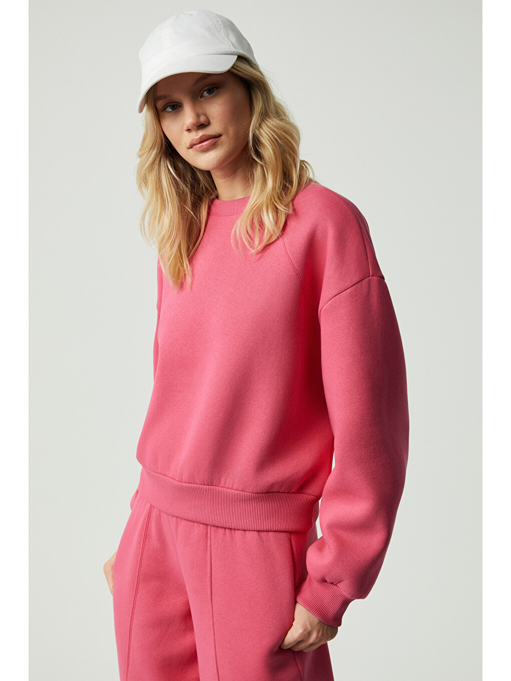 Morgana Kadın Bisiklet Yaka Uzun Kollu Pembe Sweatshirt-2