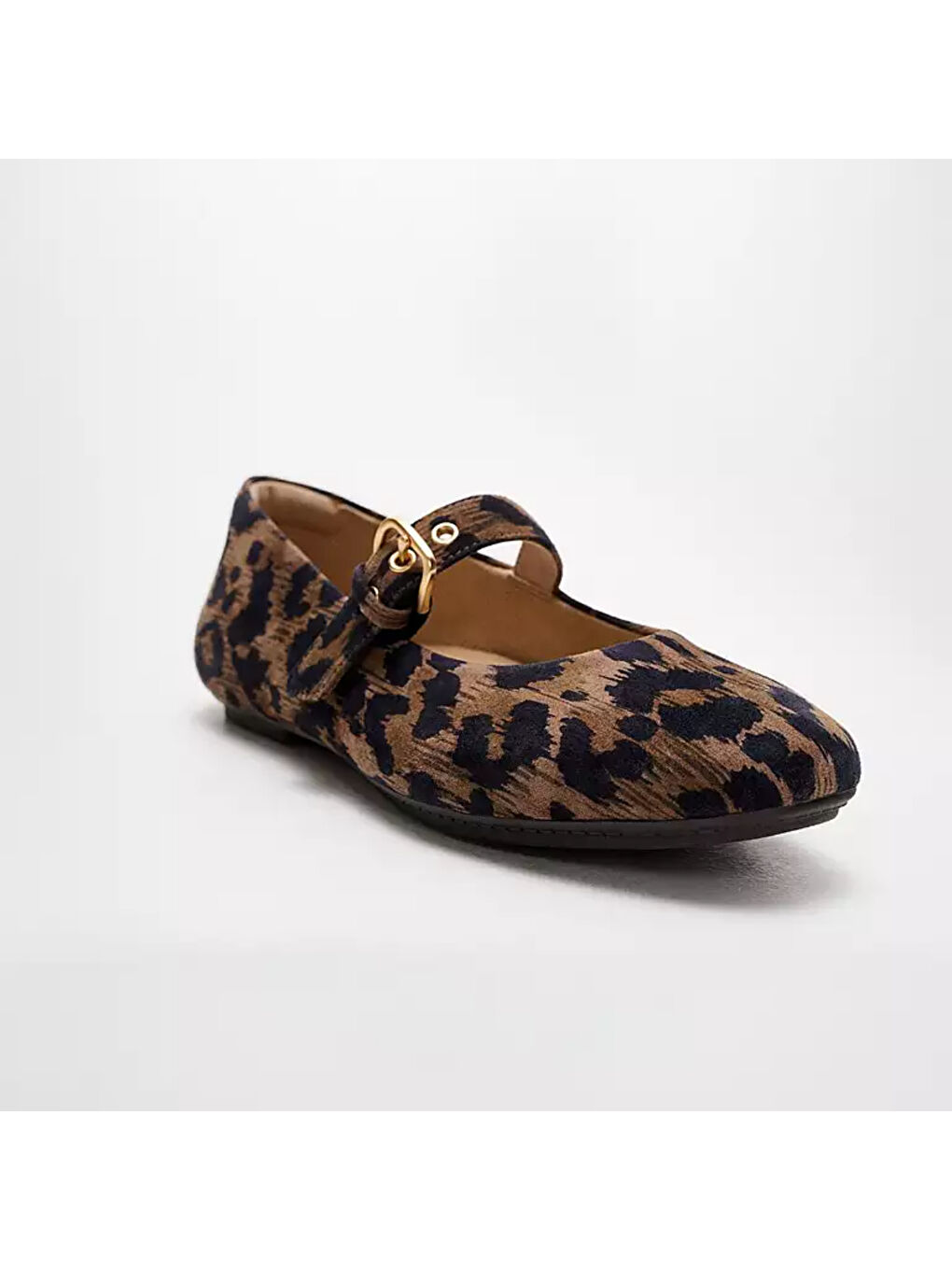 Kahverengi Kadın Babet E3L-D20 DELICATO LEOPARD SUEDE MARY JANES Chocolate Mix-4