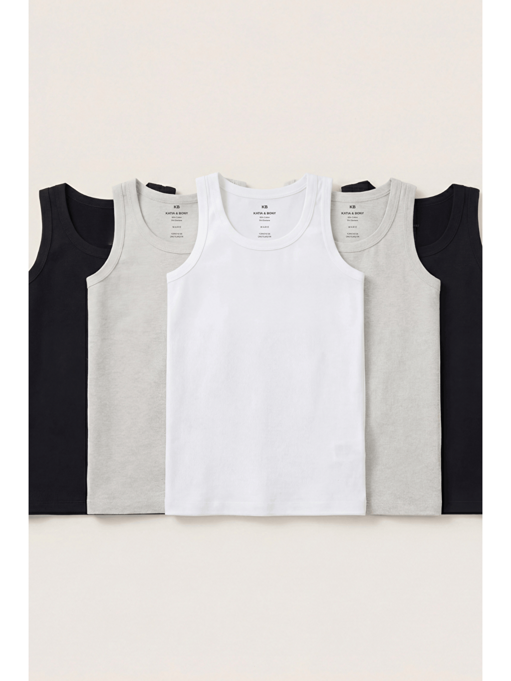 Karışık Erkek Çocuk 5'Li Basic Atlet-2