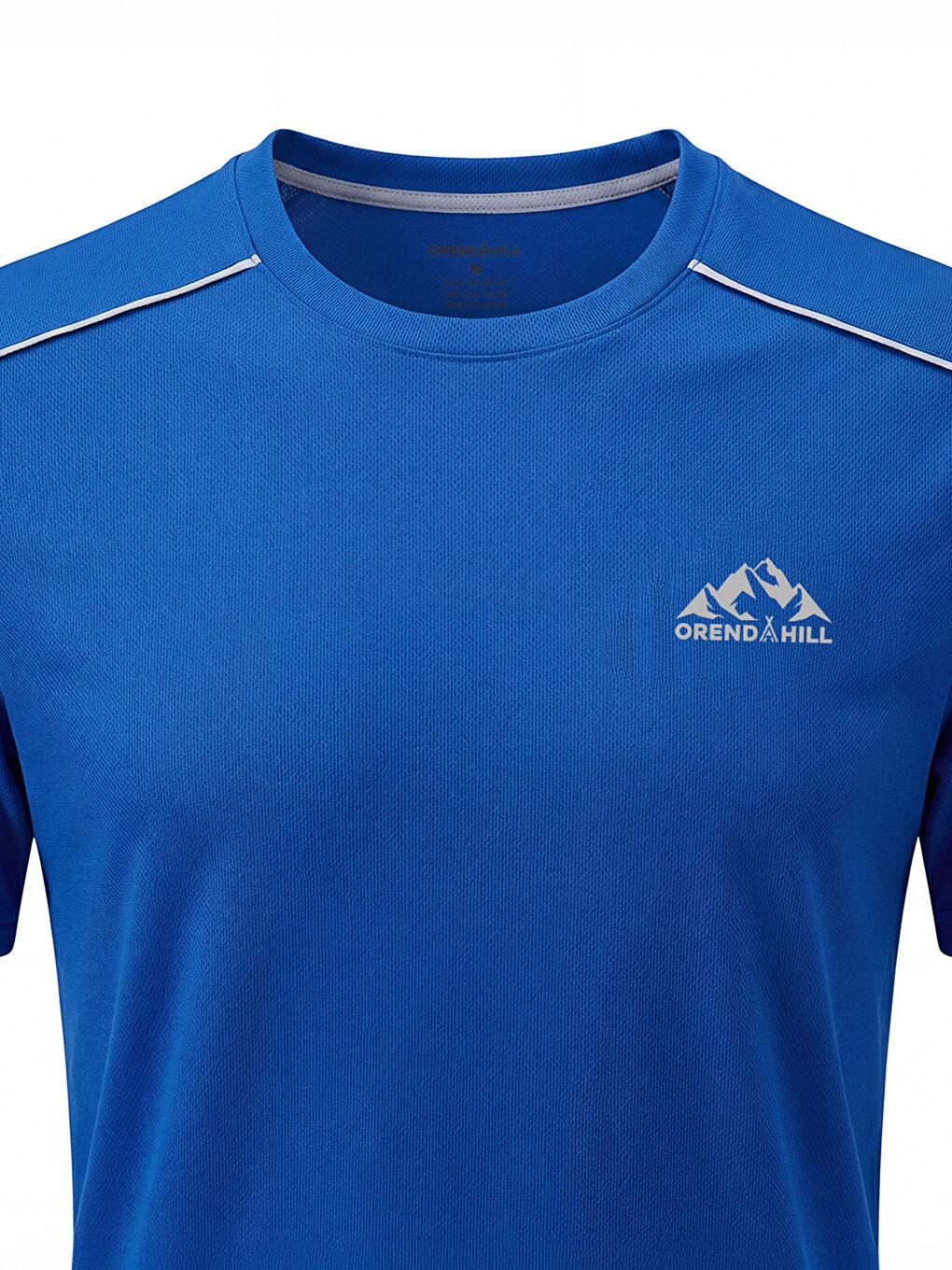 Mavi ORENDAHILL Erkek Spor Tişört Hızlı Kuruyan Esnek Regular Fit Trim Detaylı Activewear-3