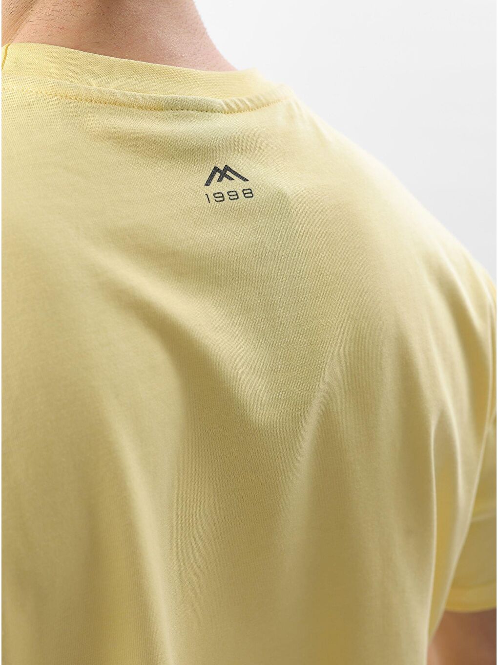 Sarı Baskılı Nakış Detaylı Erkek %100 Pamuk Tişört E7108-3