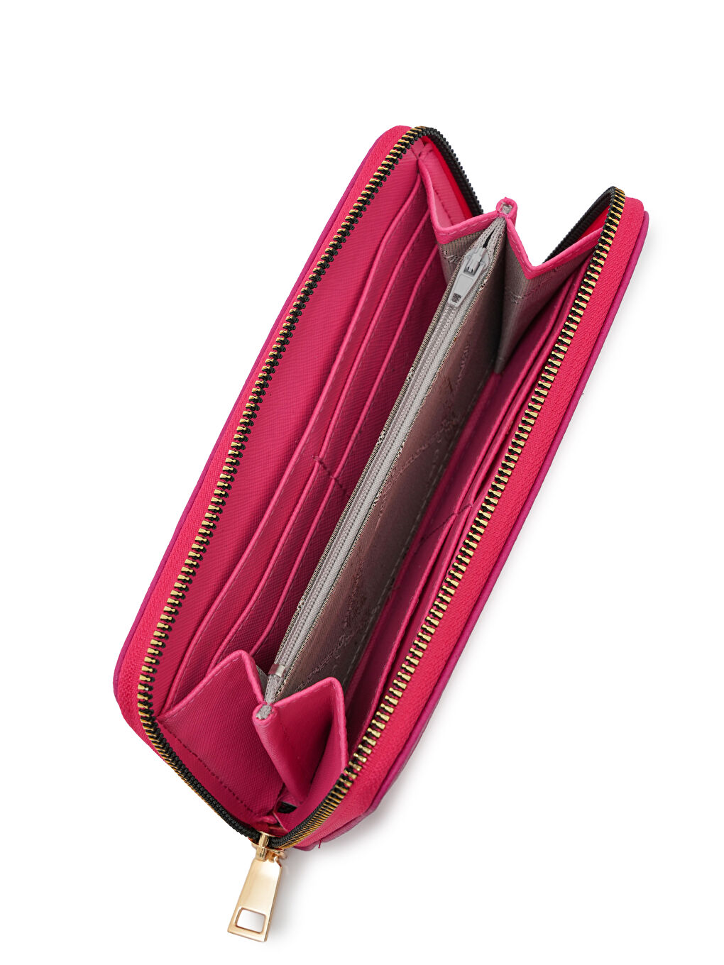 Fuşya Fermuar Detaylı Cüzdan CZ101-1-3
