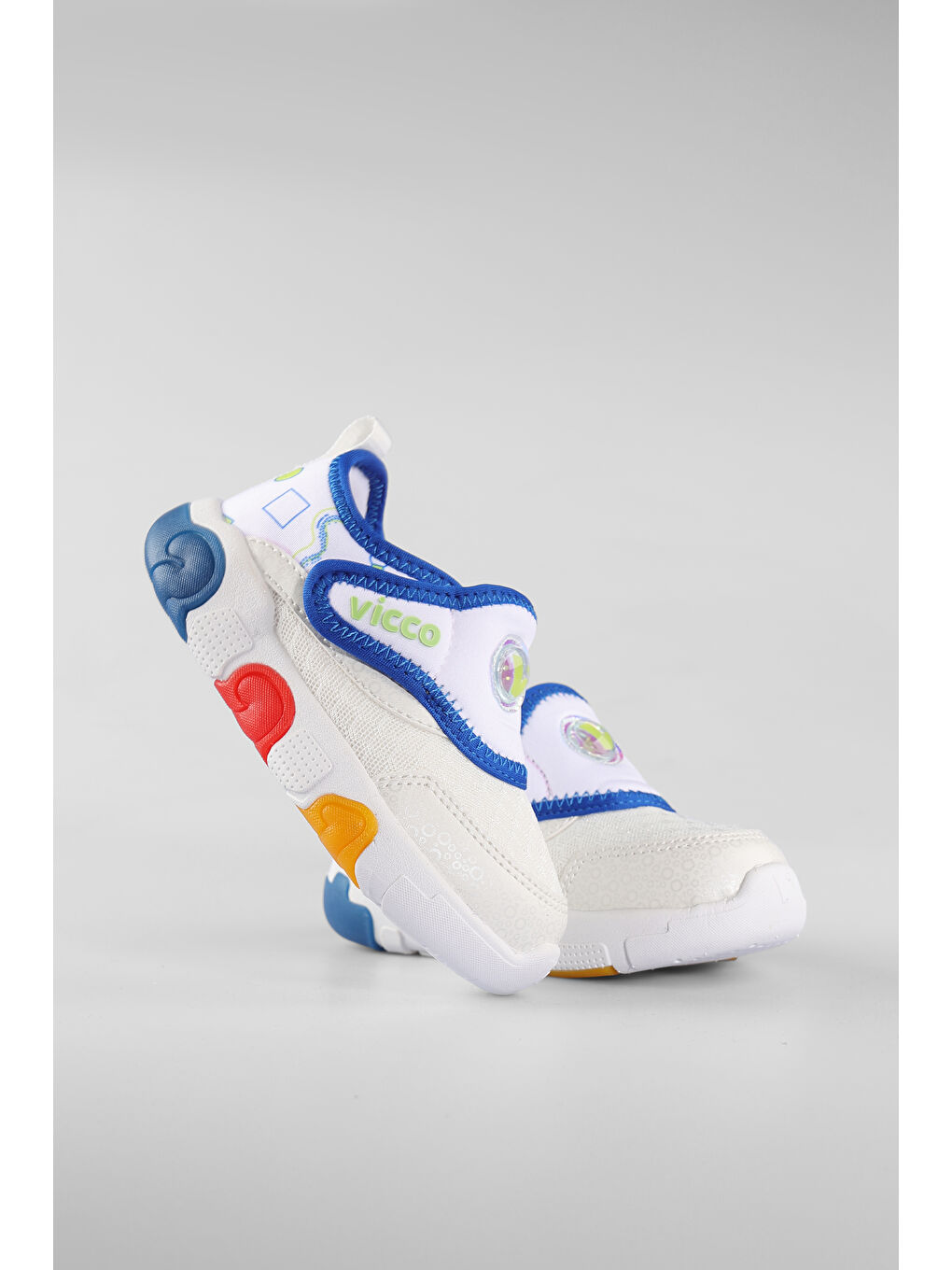 Sort Işıklı Erkek Bebek Beyaz/Saks Mavi Spor Ayakkabı-1