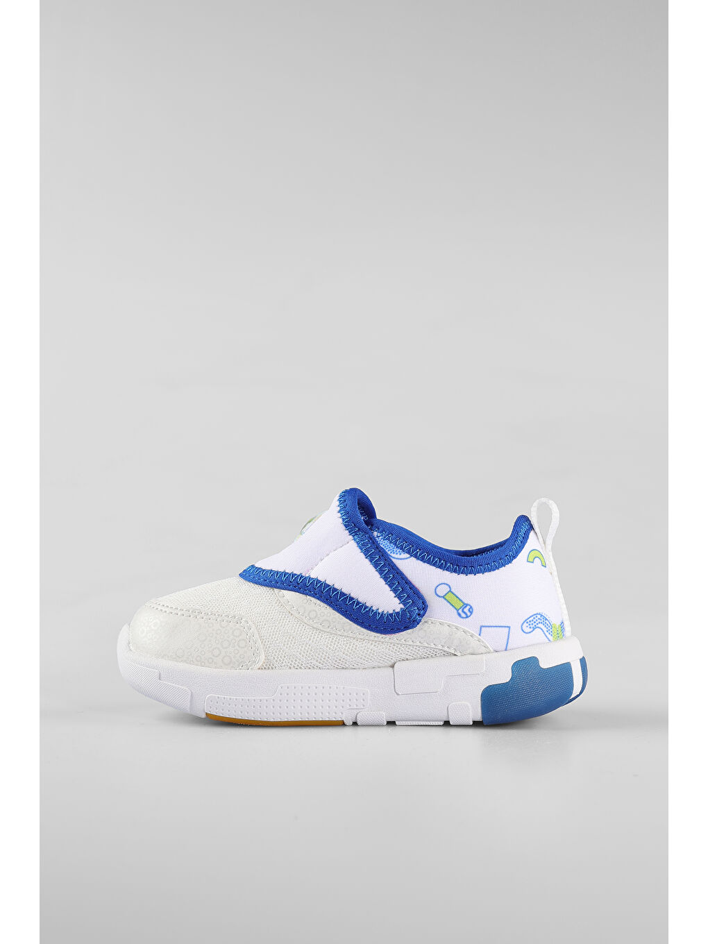 Sort Işıklı Erkek Bebek Beyaz/Saks Mavi Spor Ayakkabı-2