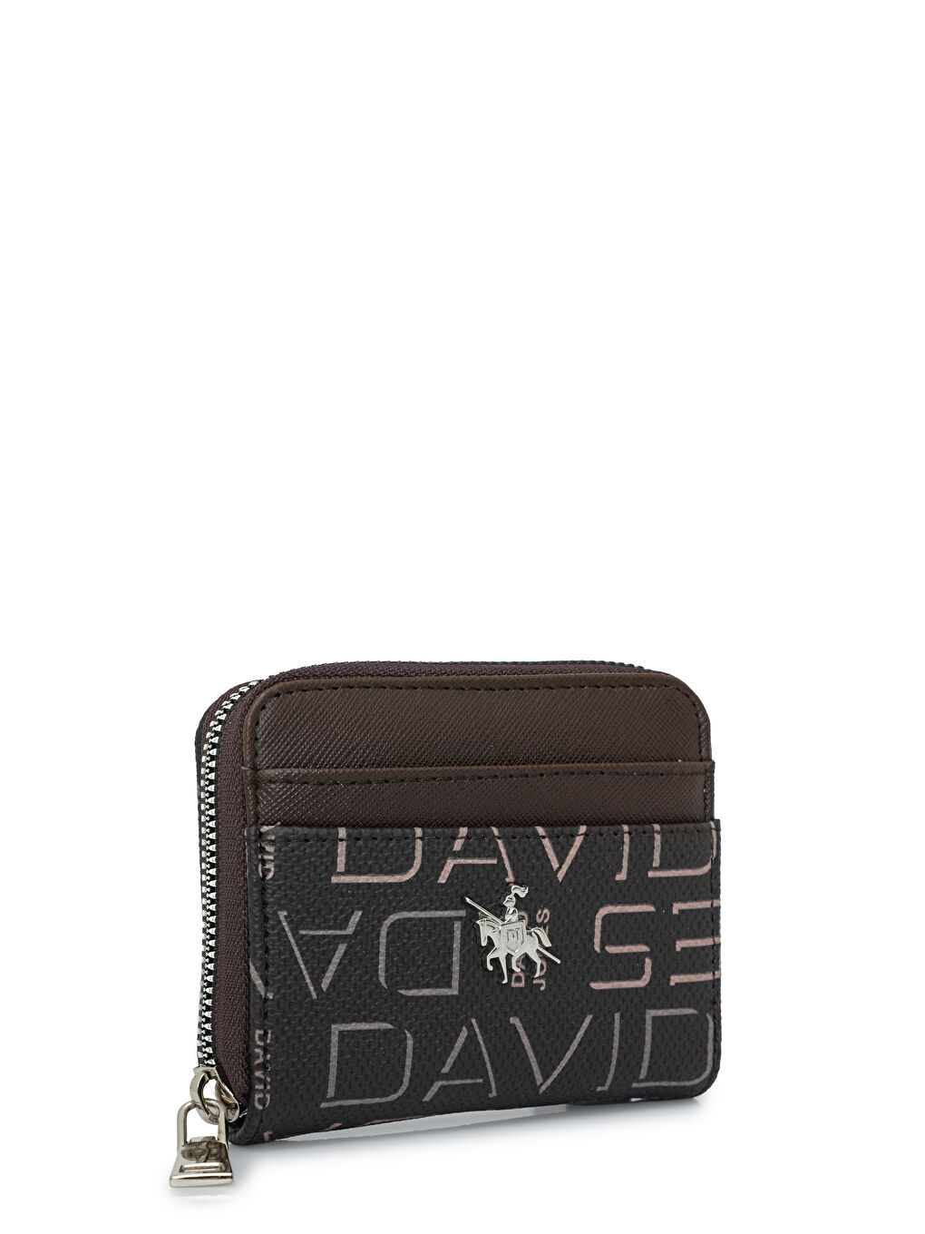 Kahverengi Yazı Bölme Detaylı Mini Kadın Cüzdan CZ100-1