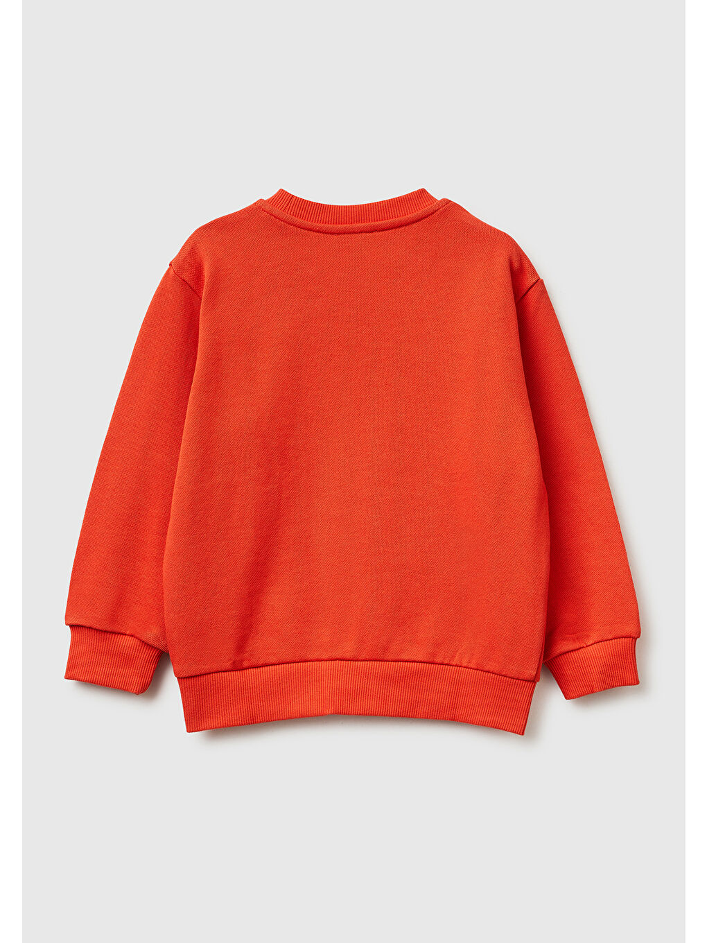 Erkek Çocuk Kırmızı Önü Baskılı Rahat Kalıp Bisiklet Yaka Sweatshirt-1