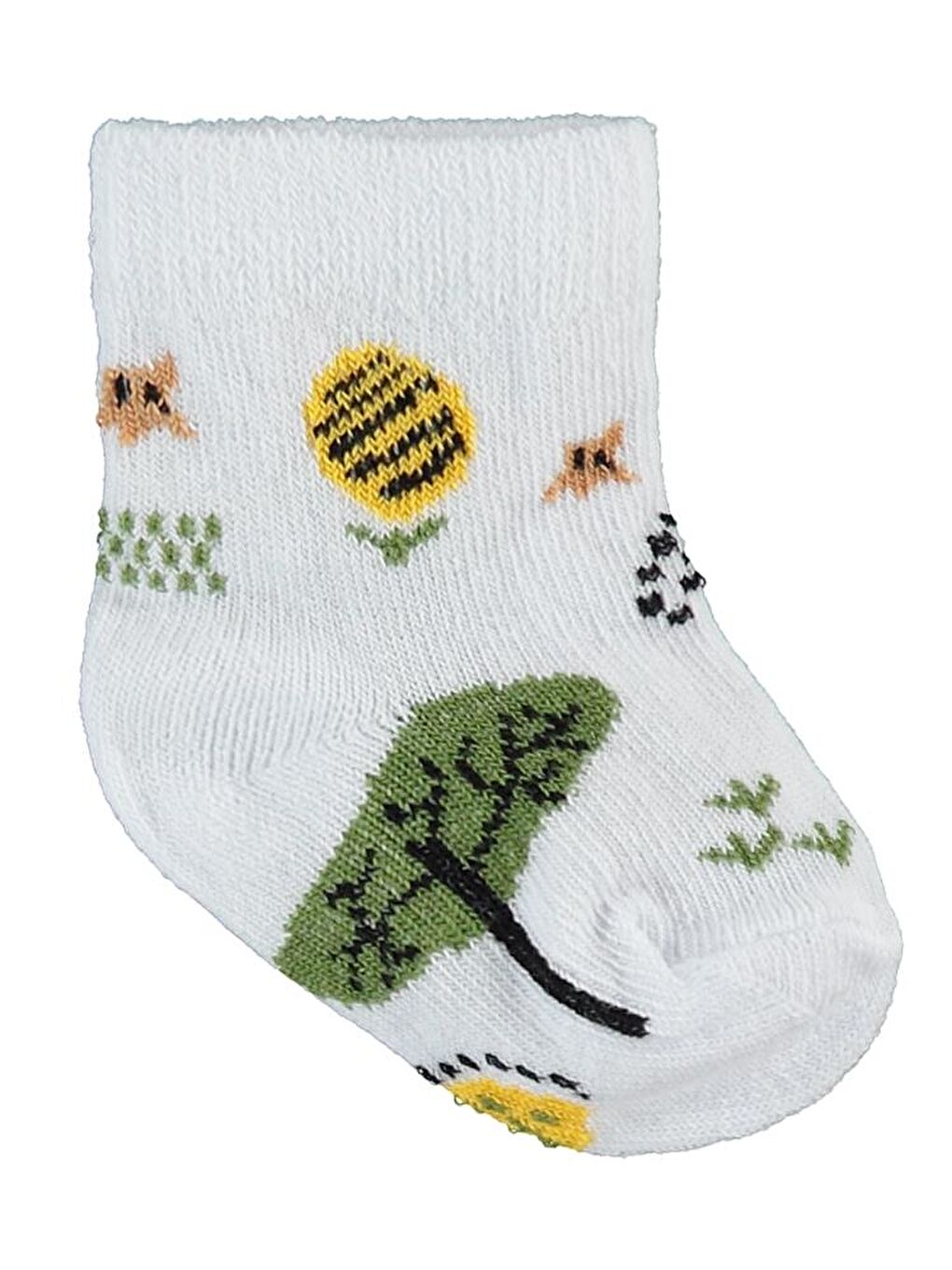 Beyaz Baby Hello Dino Desen Asetat 0-24 Ay Çorap Setleri - Standart Standart-3