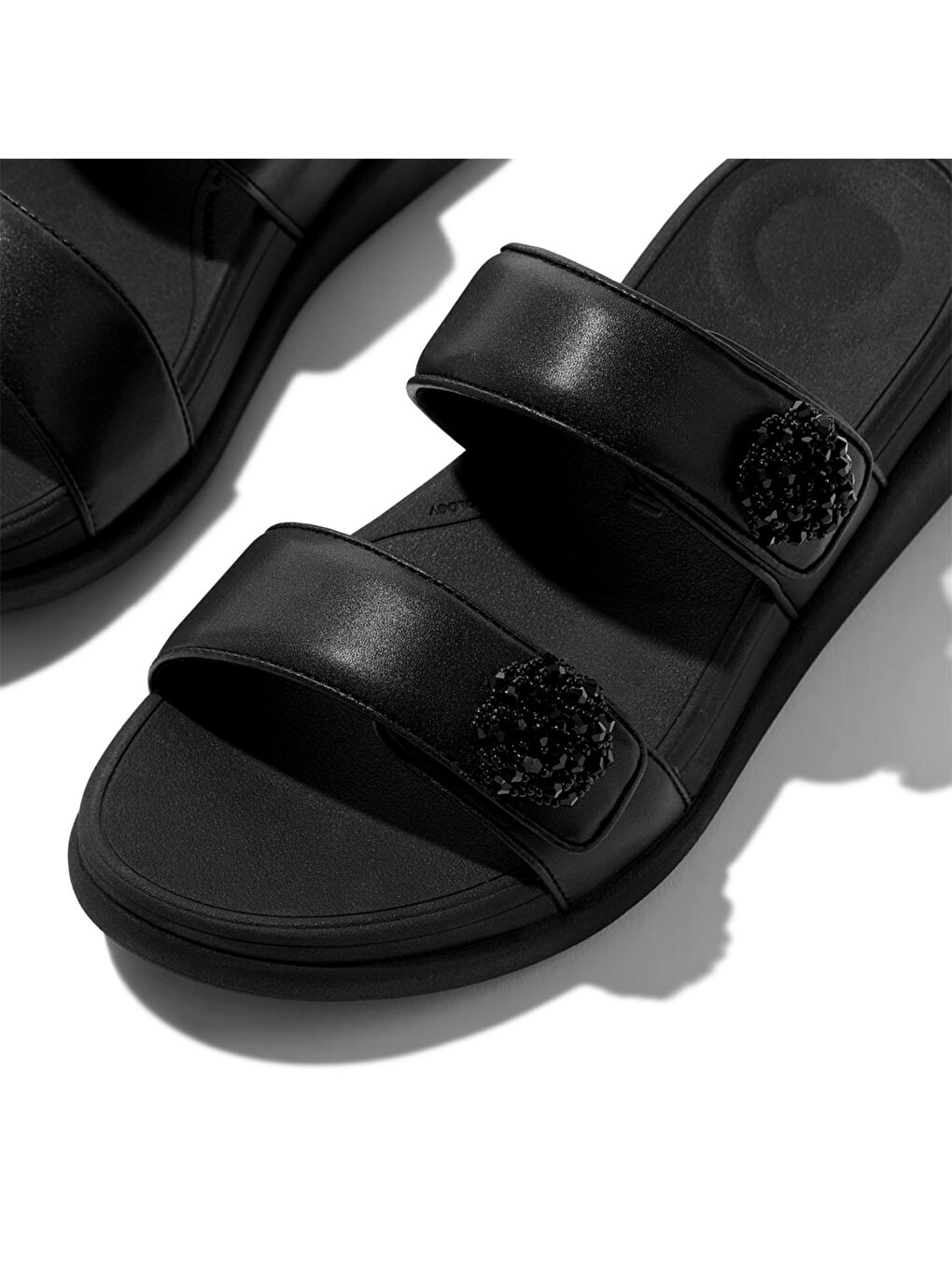 Siyah Kadın Terlik IW5-090 / 675 F-MODE GO Beadie-Button Adjustable Two-Bar Slides-4