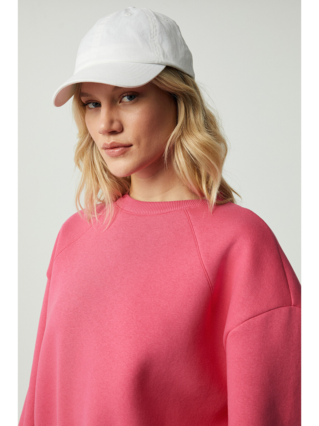 Morgana Kadın Bisiklet Yaka Uzun Kollu Pembe Sweatshirt-3