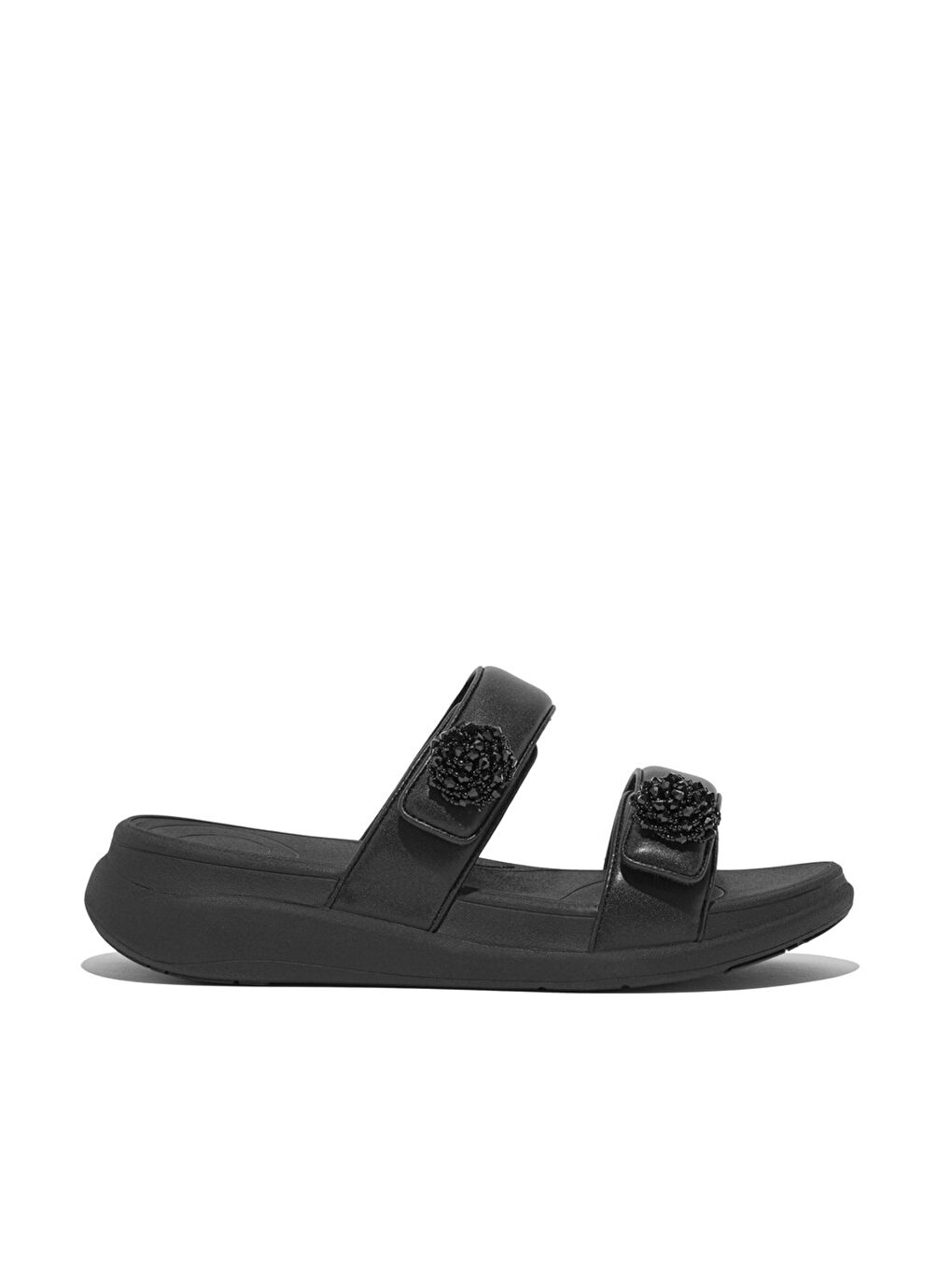 Siyah Kadın Terlik IW5-090 / 675 F-MODE GO Beadie-Button Adjustable Two-Bar Slides-5
