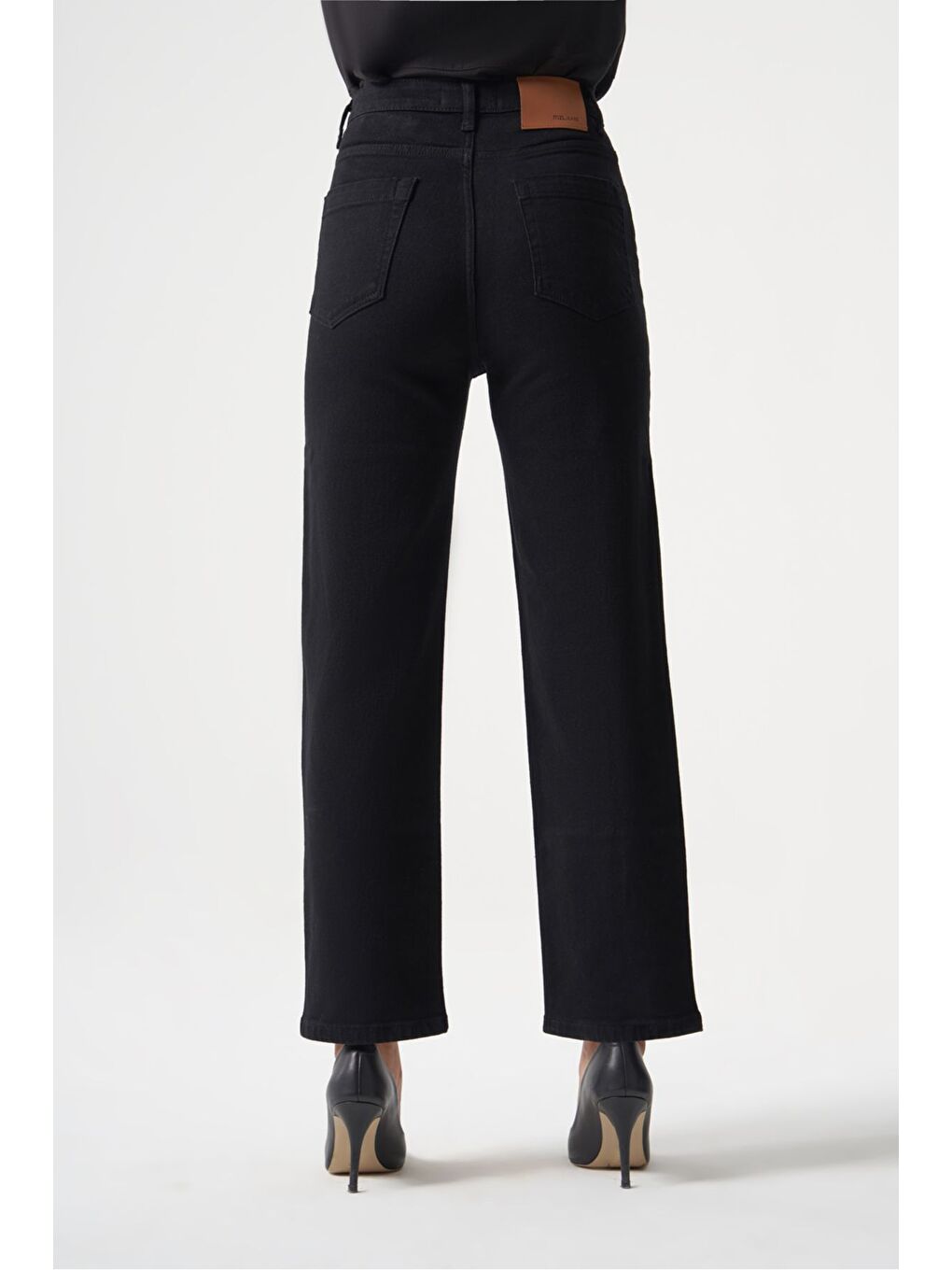 MZL Normal Bel Klasik Kesim Siyah Boru Paça Denim Pantolon-3
