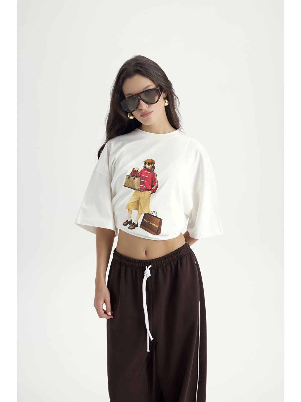 Kahverengi Arles Kahve T-Shirt Eşofman Takım-5