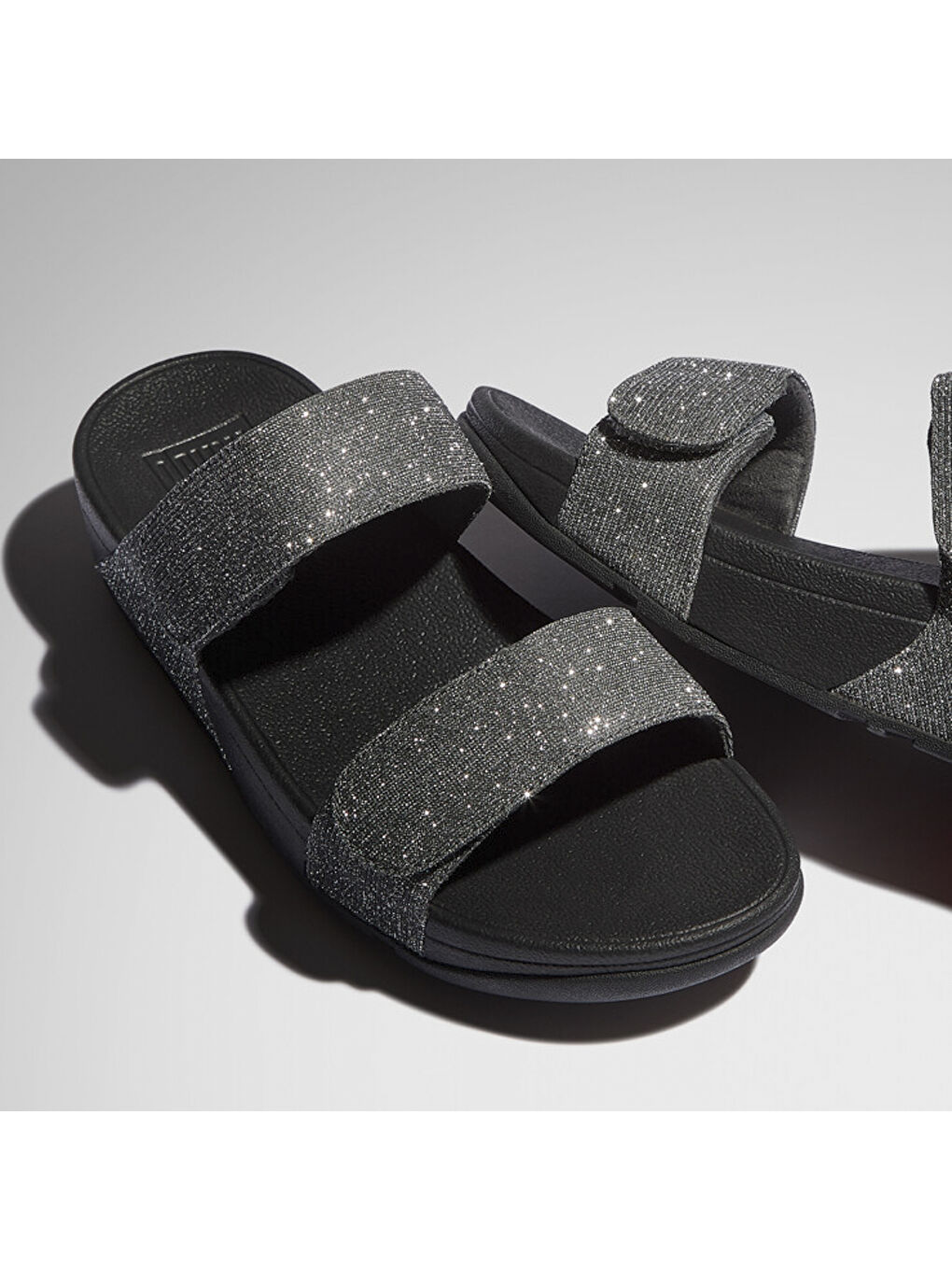 Gri Kadın Terlik FZ9-054 /A94 LULU Adjustable Shimmerlux Slides-2