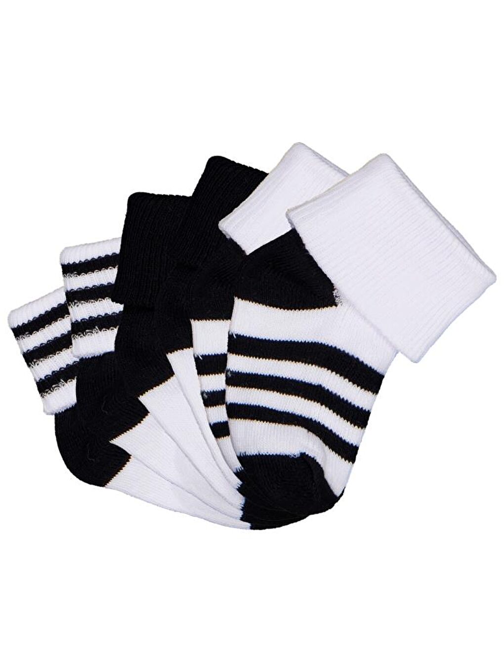 Baby Siyah-Beyaz Asetat 0-24 Ay Çorap Setleri - Standart Standart-3