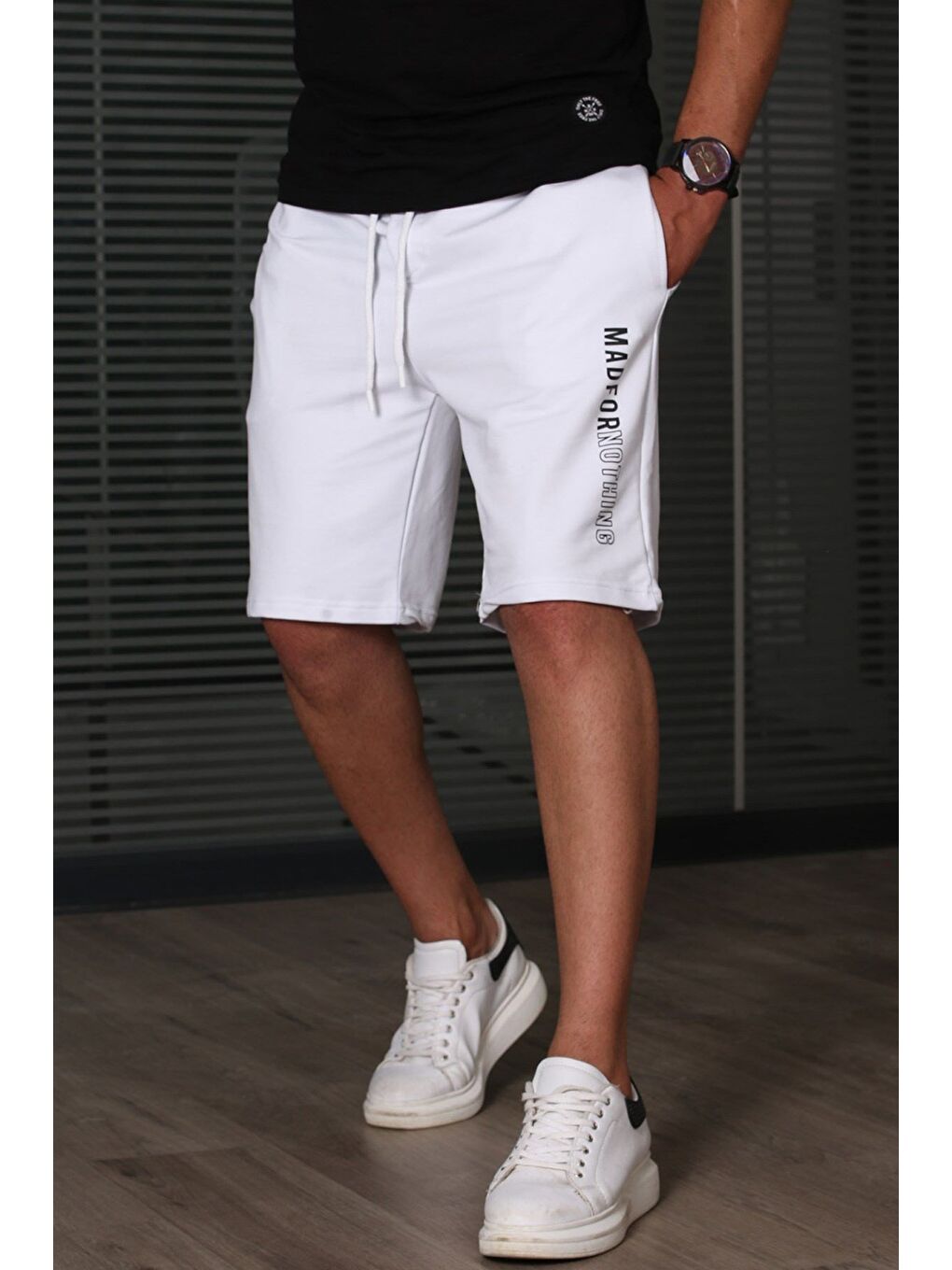 Beyaz Kapri Şort 5403-5