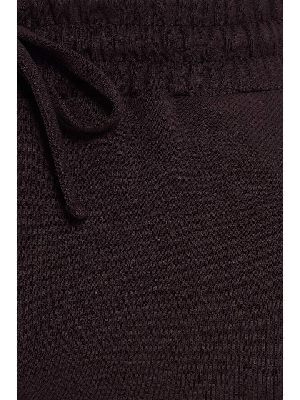 Kahverengi Erkek Slim Fit Dar Kesim Beli Bağcıklı 3 Cepli Geniş Paça Koyu Kahve Eşofman Altı-5