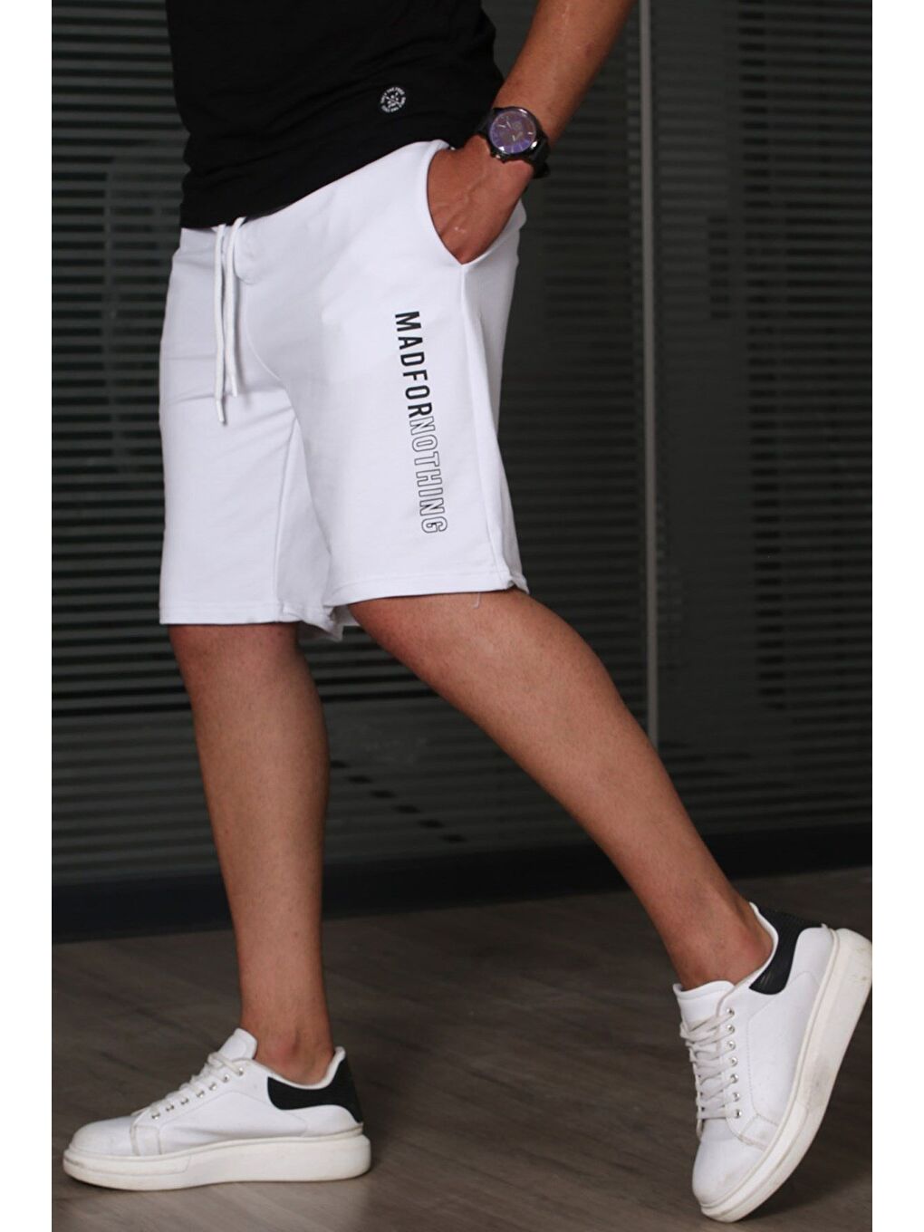 Beyaz Kapri Şort 5403-6