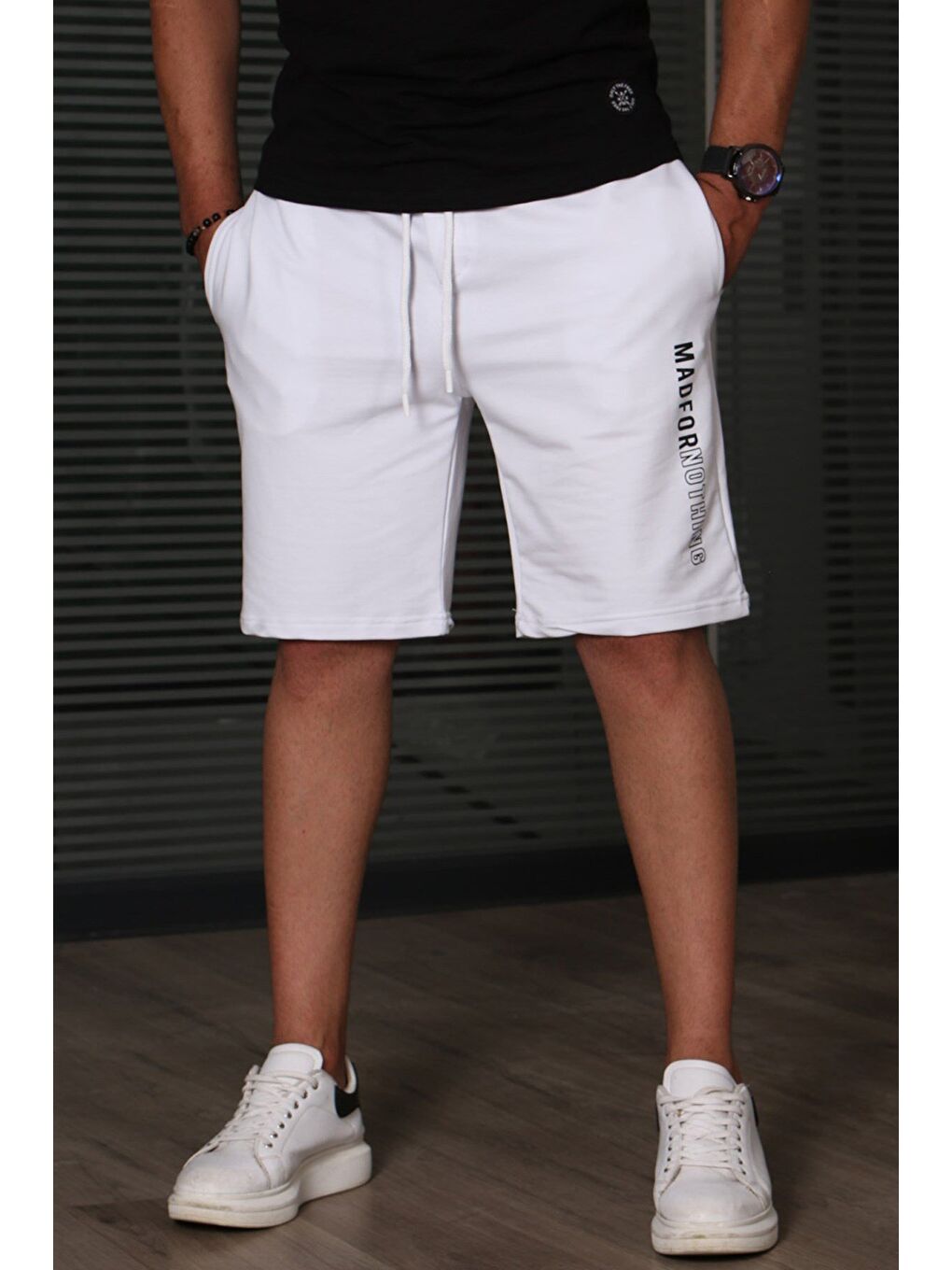 Beyaz Kapri Şort 5403-7