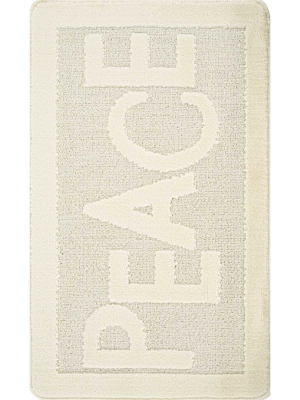 Ekru Doğal Kaymaz Taban Banyo Paspas Uzun Ömürlü Yumuşak Su Emici Yazılı Paspas Peace-Krem-1