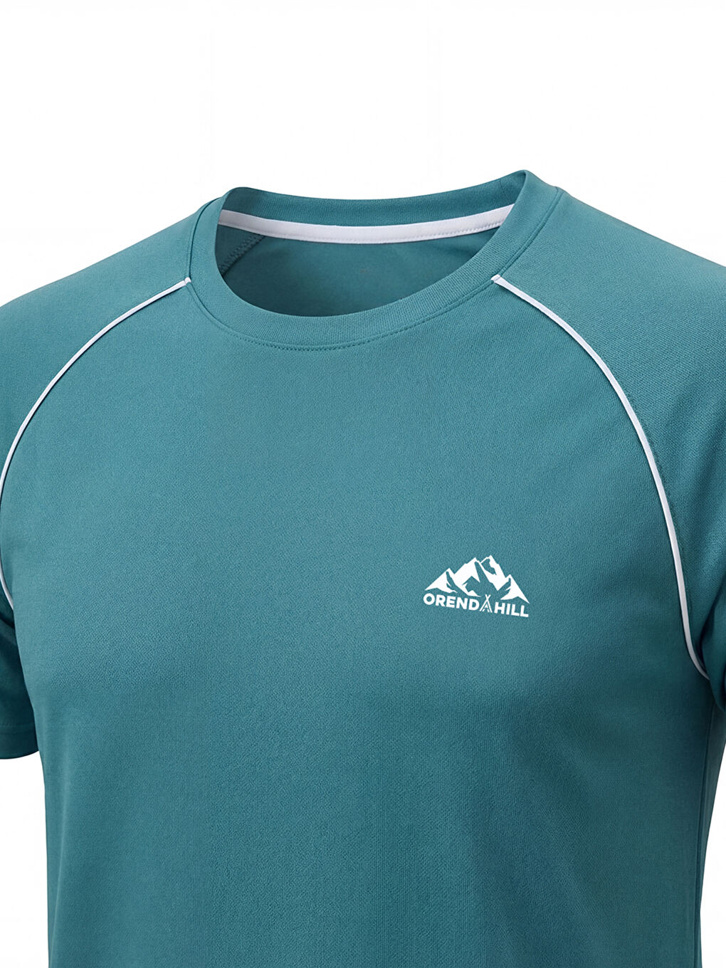 Turkuaz ORENDAHILL Erkek Spor Tişört Hızlı Kuruyan Esnek Regular Fit Reglan Biyeli Activewear-3