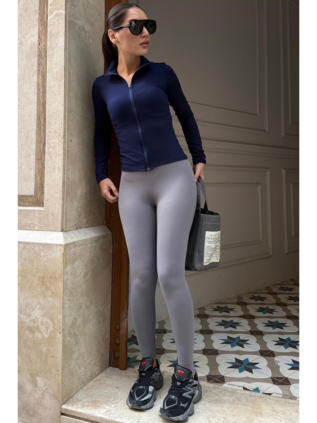 Boyalı Gri Form Fit Premium Scuba Füzo Tayt Mg2793-2