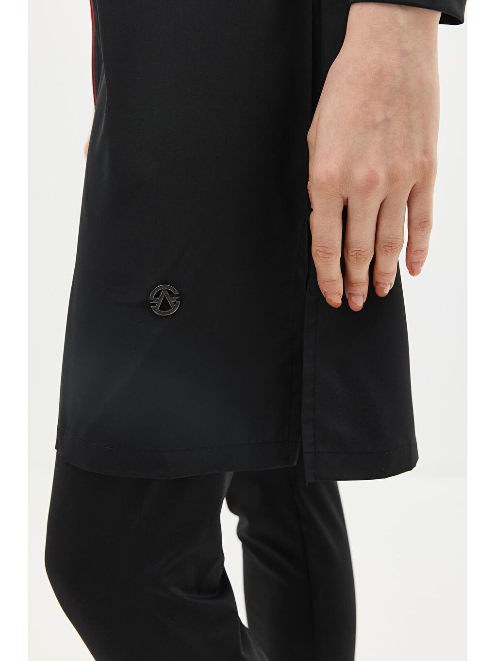 Fermuarlu 4’Lü Tesettür Mayo 6041 Kırmızı/Siyah-8