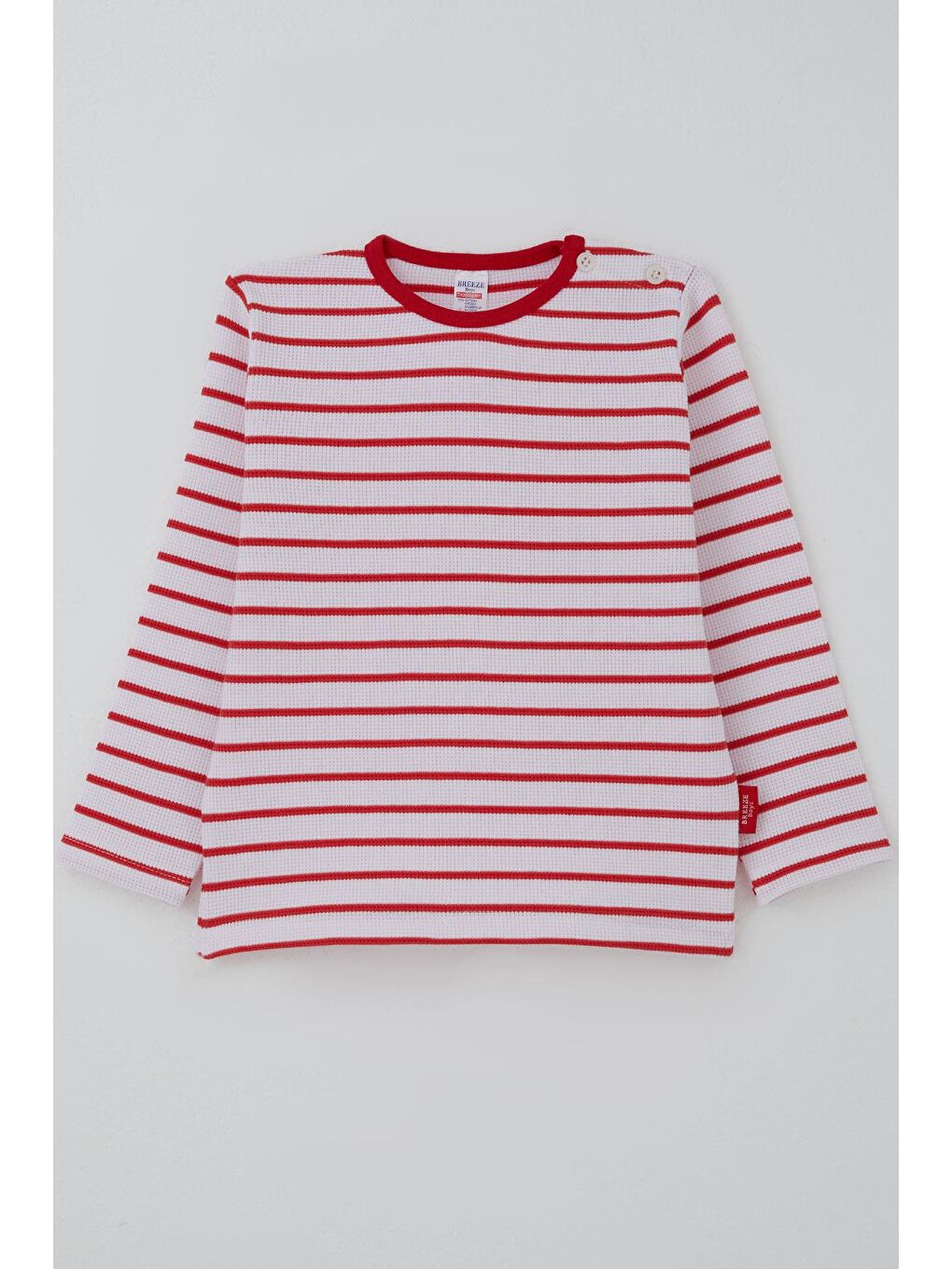 Erkek Bebek Uzun Kollu Tişört Patlı Çizgili Beyaz (9 Ay-3 Yaş)