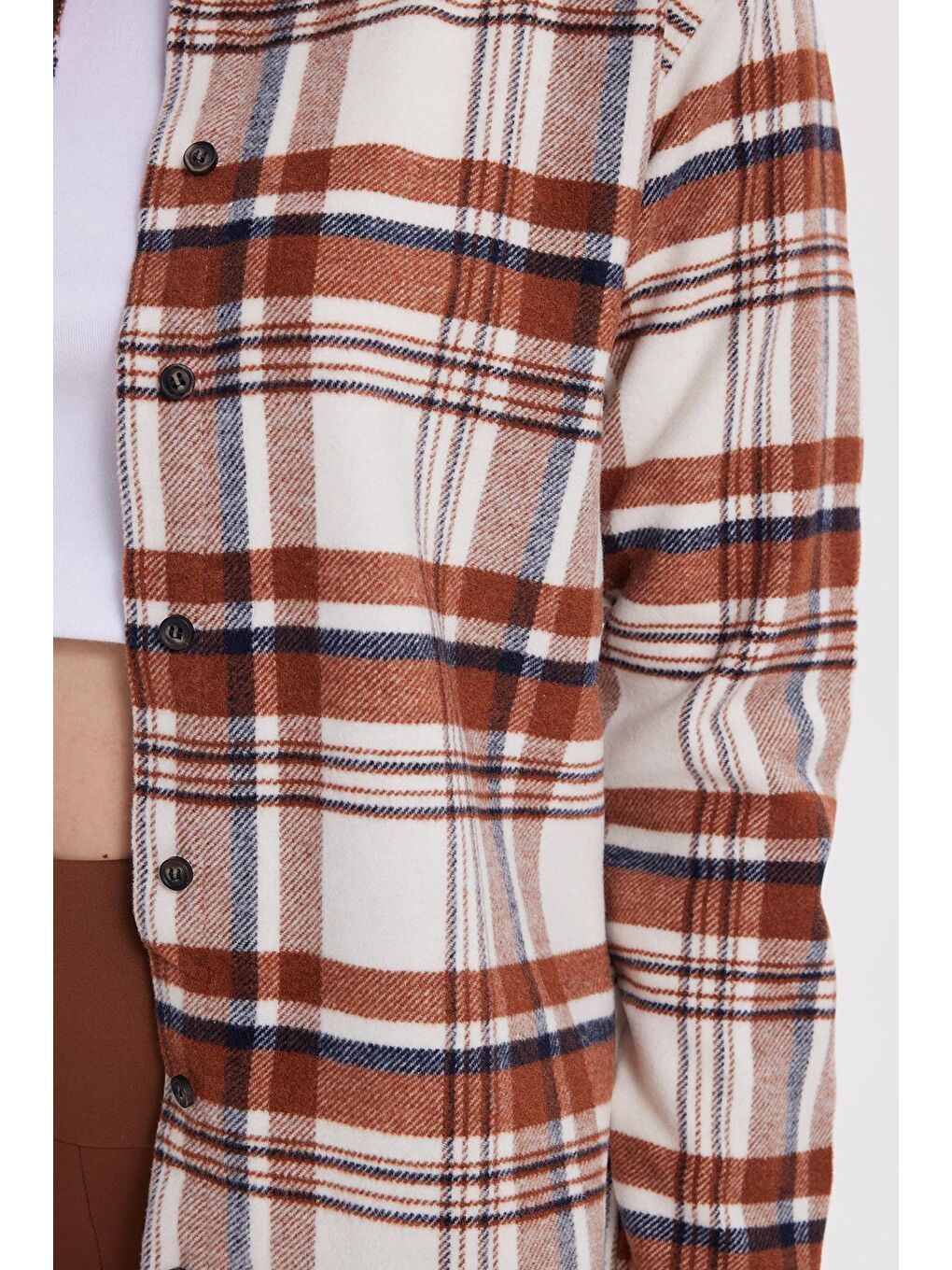 Karışık Kadın Oversize Geniş Kalıp Oduncu Ekose Gömlek-2