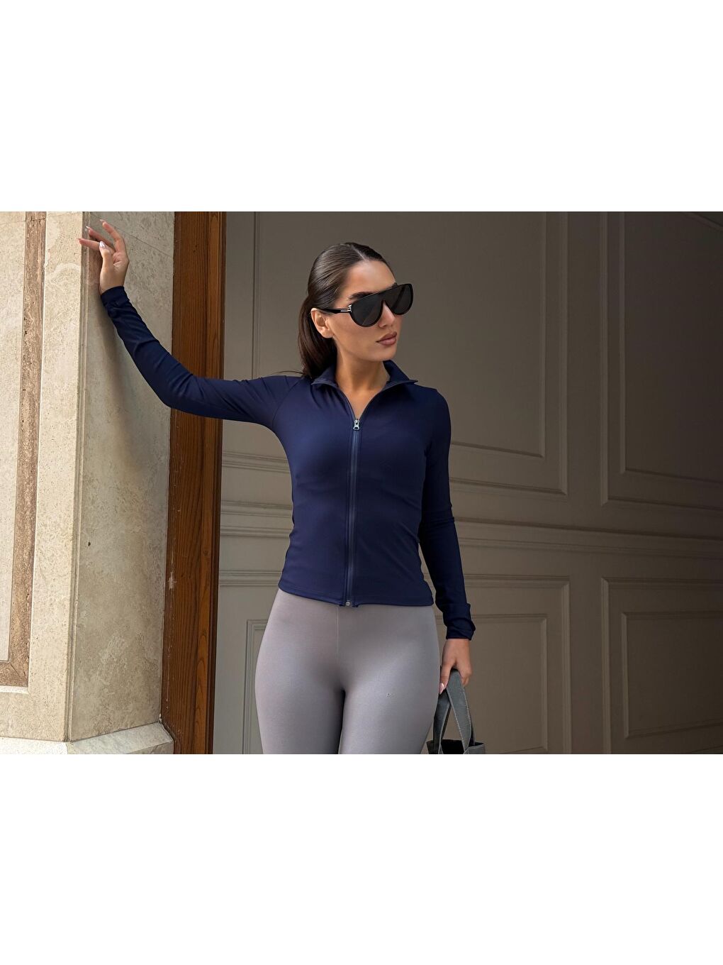 Boyalı Gri Form Fit Premium Scuba Füzo Tayt Mg2793-6