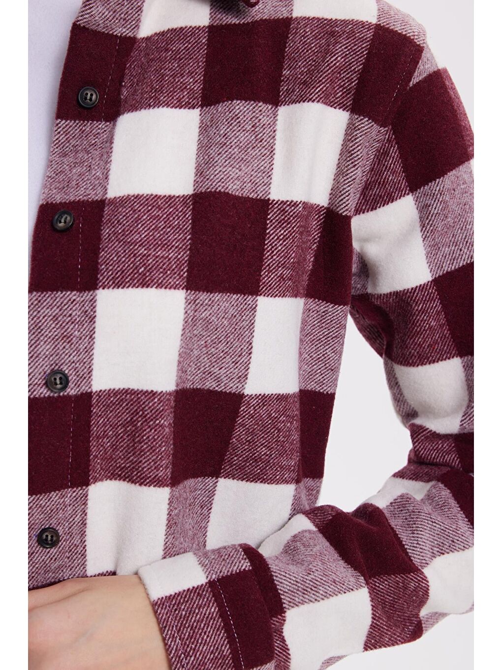 Karışık Kadın Oversize Geniş Kesim Oduncu Ekose Gömlek-2