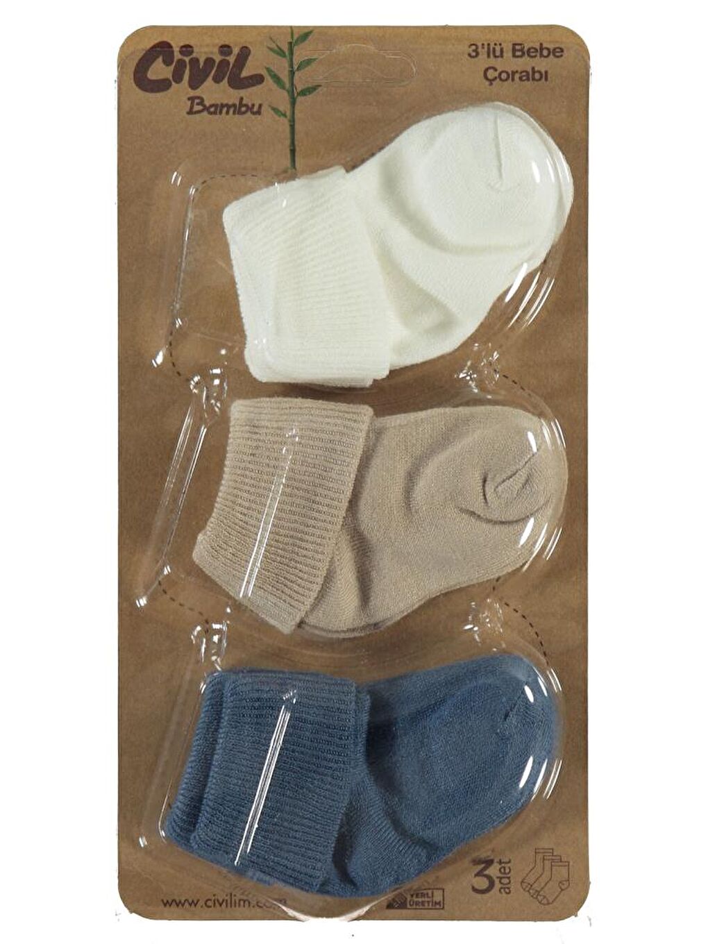 Beyaz Baby Bambu Basic Asetat 0-24 Ay Çorap Setleri - Standart Standart-1