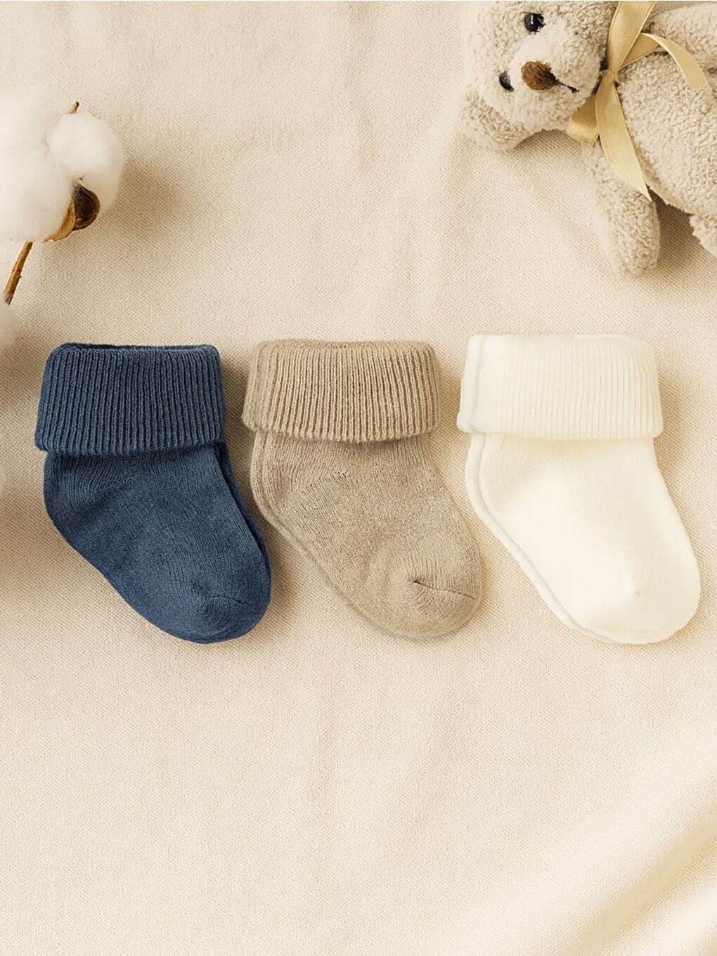 Beyaz Baby Bambu Basic Asetat 0-24 Ay Çorap Setleri - Standart Standart-2