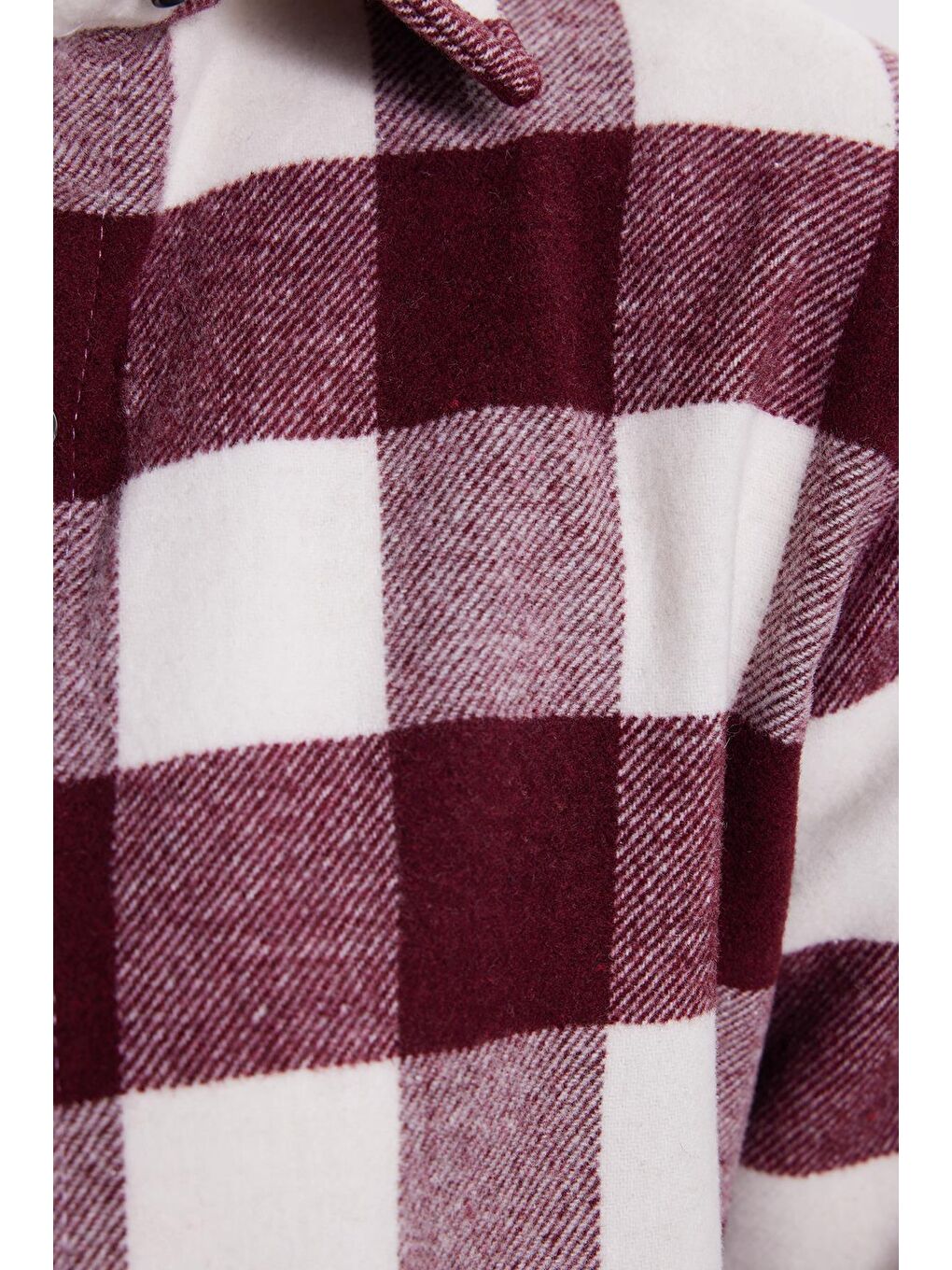 Karışık Kadın Oversize Geniş Kesim Oduncu Ekose Gömlek-5