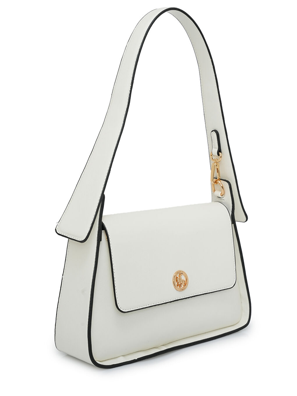 Beyaz Logo Kapaklı Kadın Omuz Çantası DJ364-2