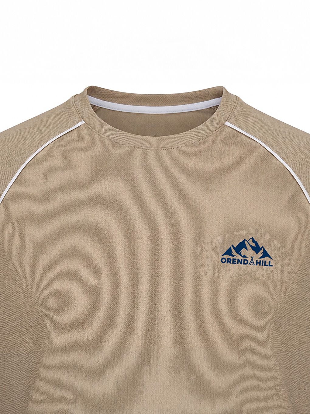Bej ORENDAHILL Erkek Spor Tişört Hızlı Kuruyan Esnek Regular Fit Reglan Biyeli Activewear-3
