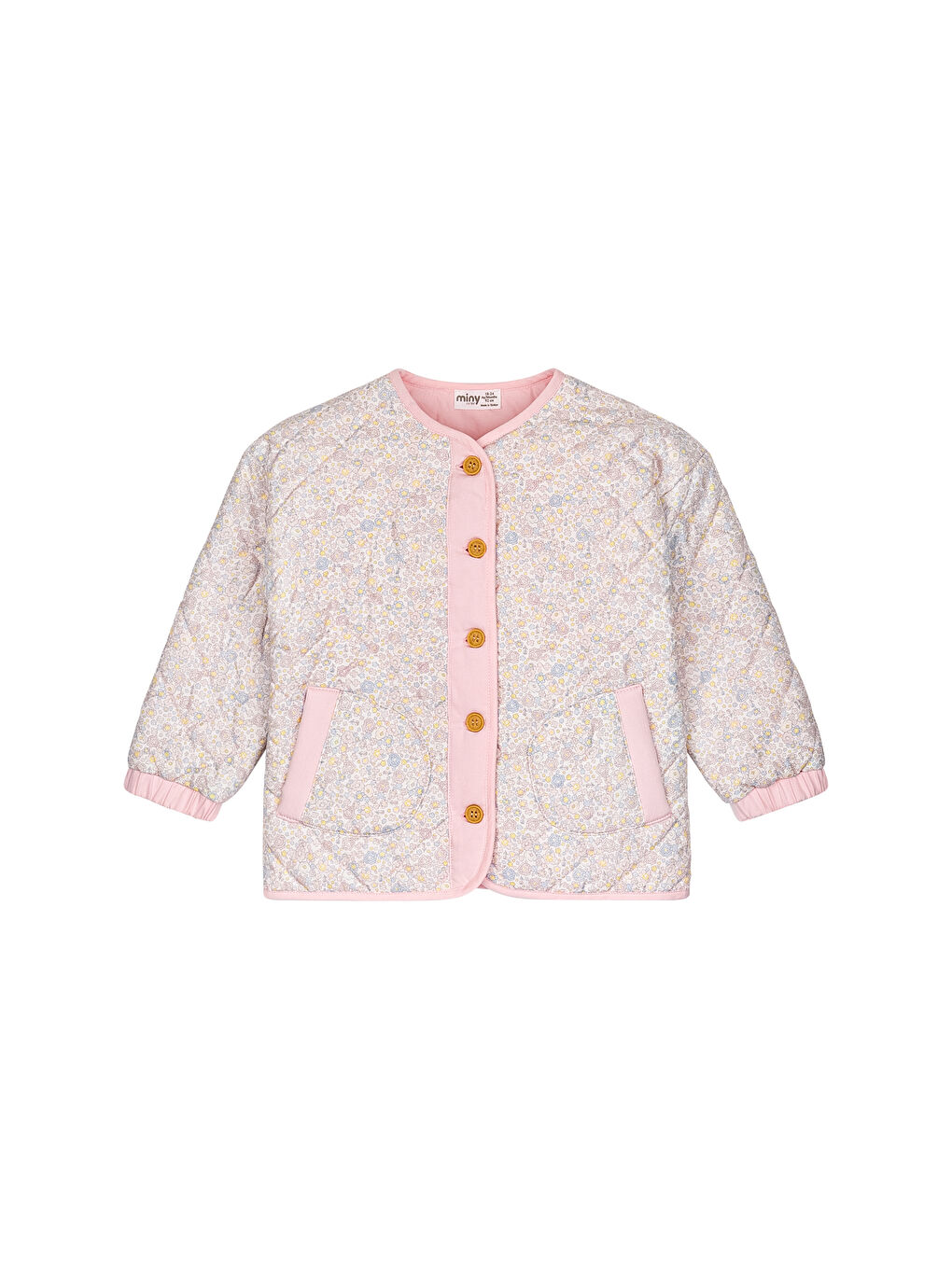 Pembe Çiçek Baskılı Kız Bebek Ceket-1