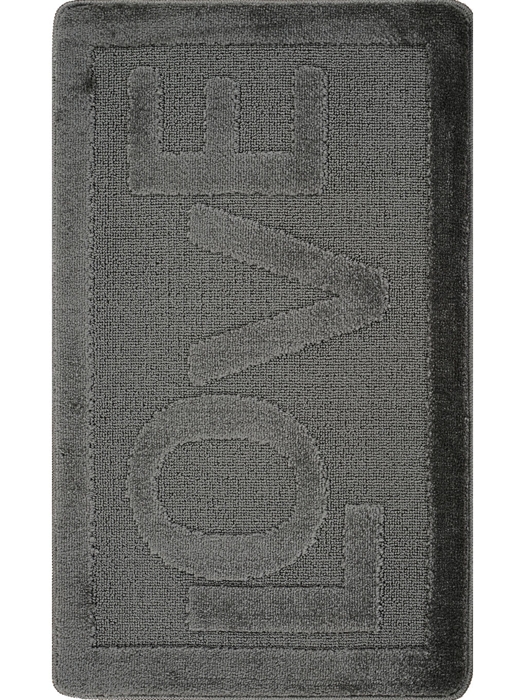 Doğal Kaymaz Taban Banyo Paspas Uzun Ömürlü Yumuşak Su Emici Yazılı Paspas Love-Antrasit-1