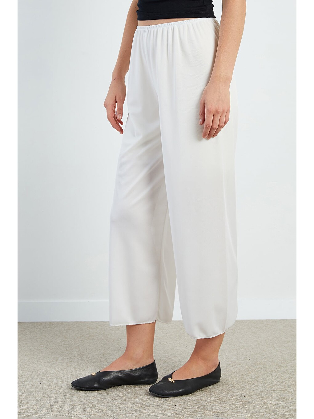 Ekru Beli Lastikli Astar Pantolon-4