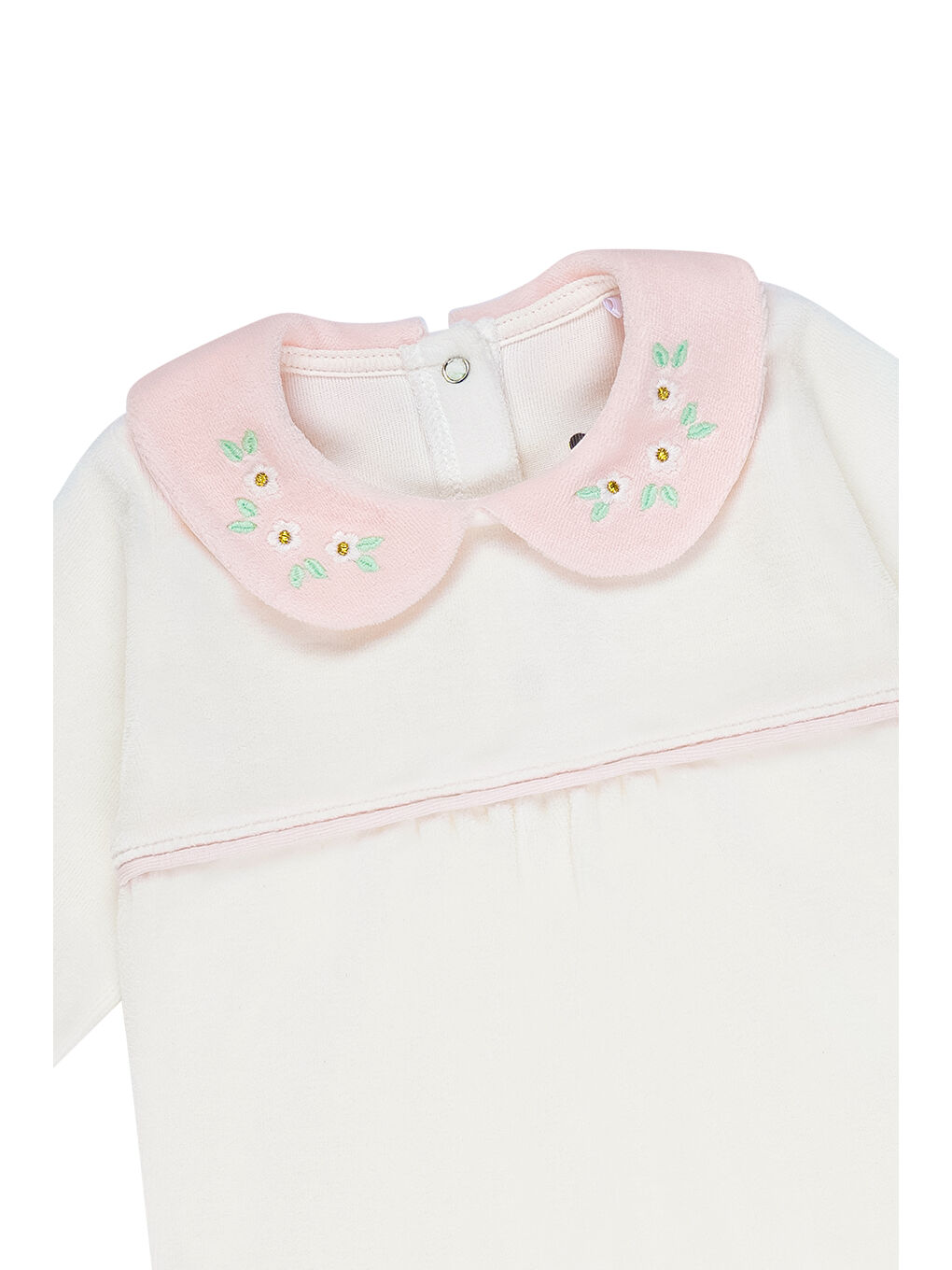 Pembe Kız Bebek Kadife Tulum-3