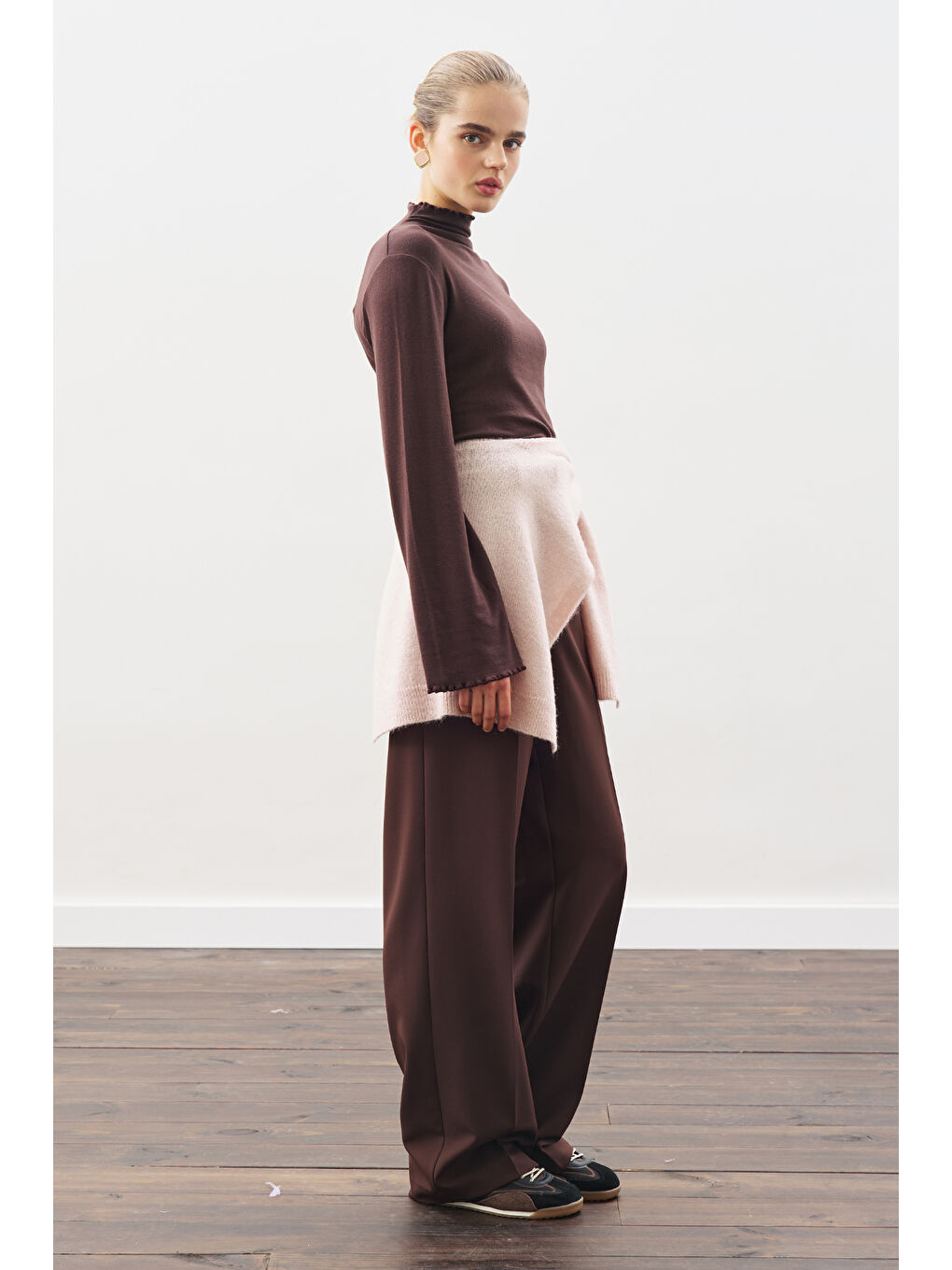 Kahverengi Uzun Paça Straıght Pantolon Acı Kahve-6