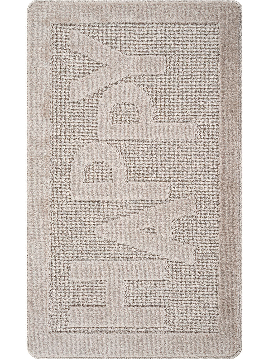 Bej Doğal Kaymaz Taban Banyo Paspas Uzun Ömürlü Yumuşak Su Emici Yazılı Paspas Happy-Vizon-1