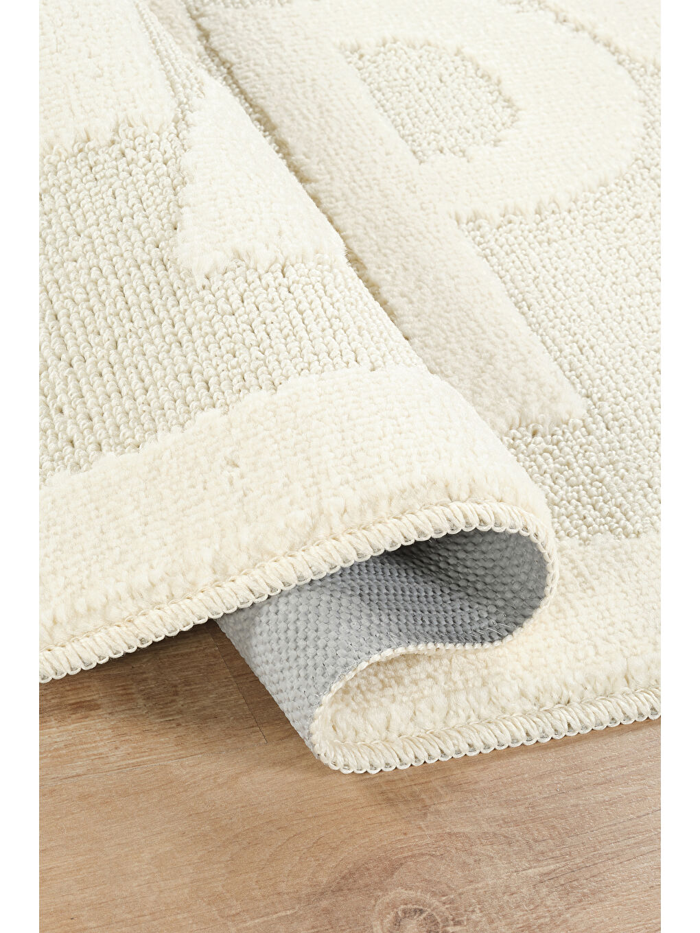 Ekru Doğal Kaymaz Taban Banyo Paspas Uzun Ömürlü Yumuşak Su Emici Yazılı Paspas Happy-Krem-2