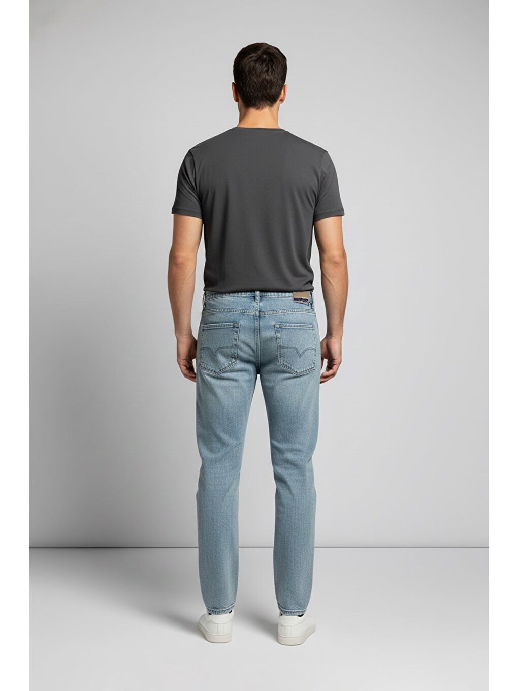 Mavi Fermuarlı Baggy Jean-1