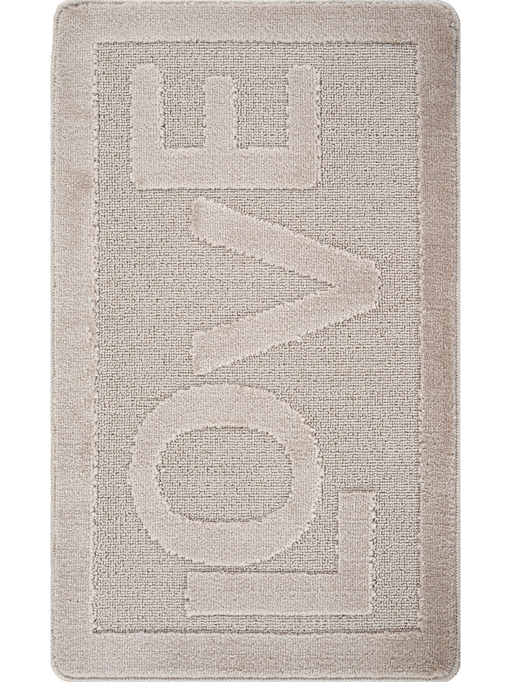 Bej Doğal Kaymaz Taban Banyo Paspas Uzun Ömürlü Yumuşak Su Emici Yazılı Paspas Love-Vizon-1